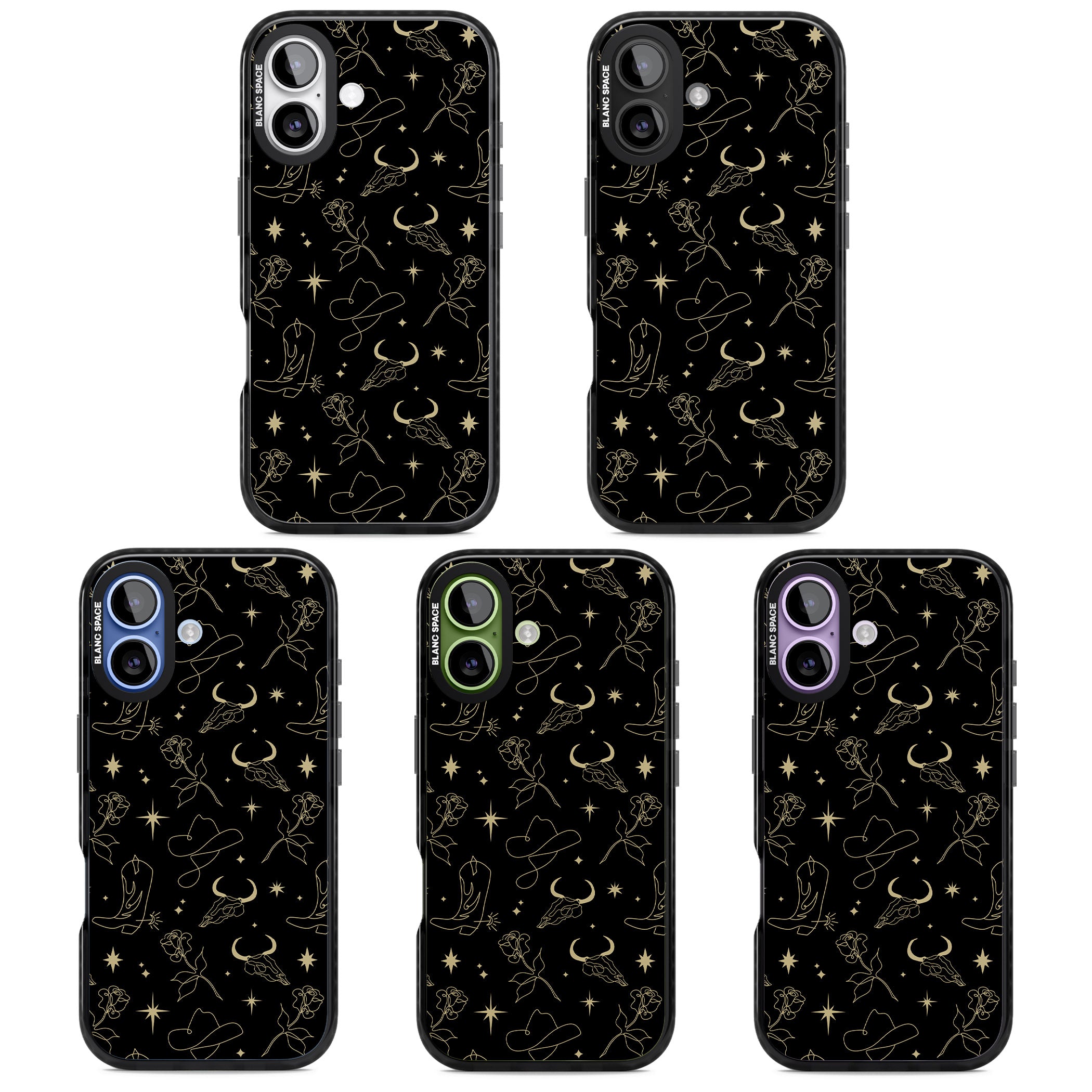 Celestial West Pattern iPhone 17 Impact Black Phone Case APT Impact Protection