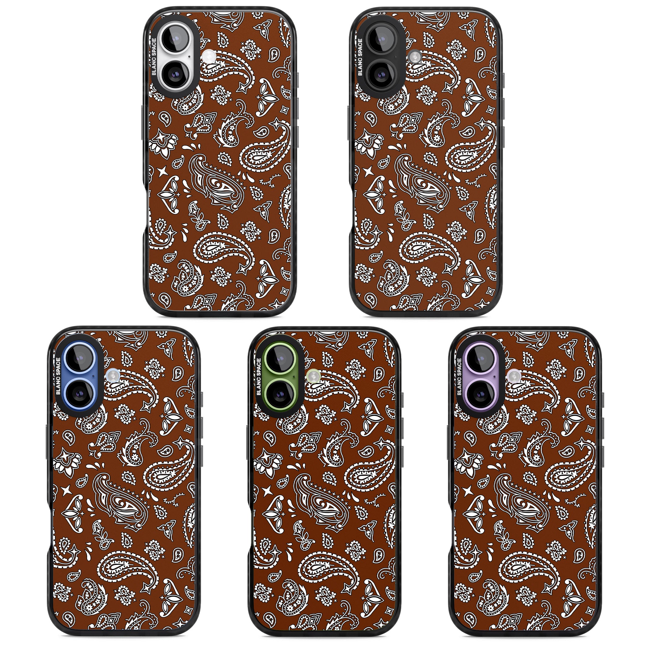 Brown Bandana iPhone 17 Impact Black Phone Case APT Impact Protection