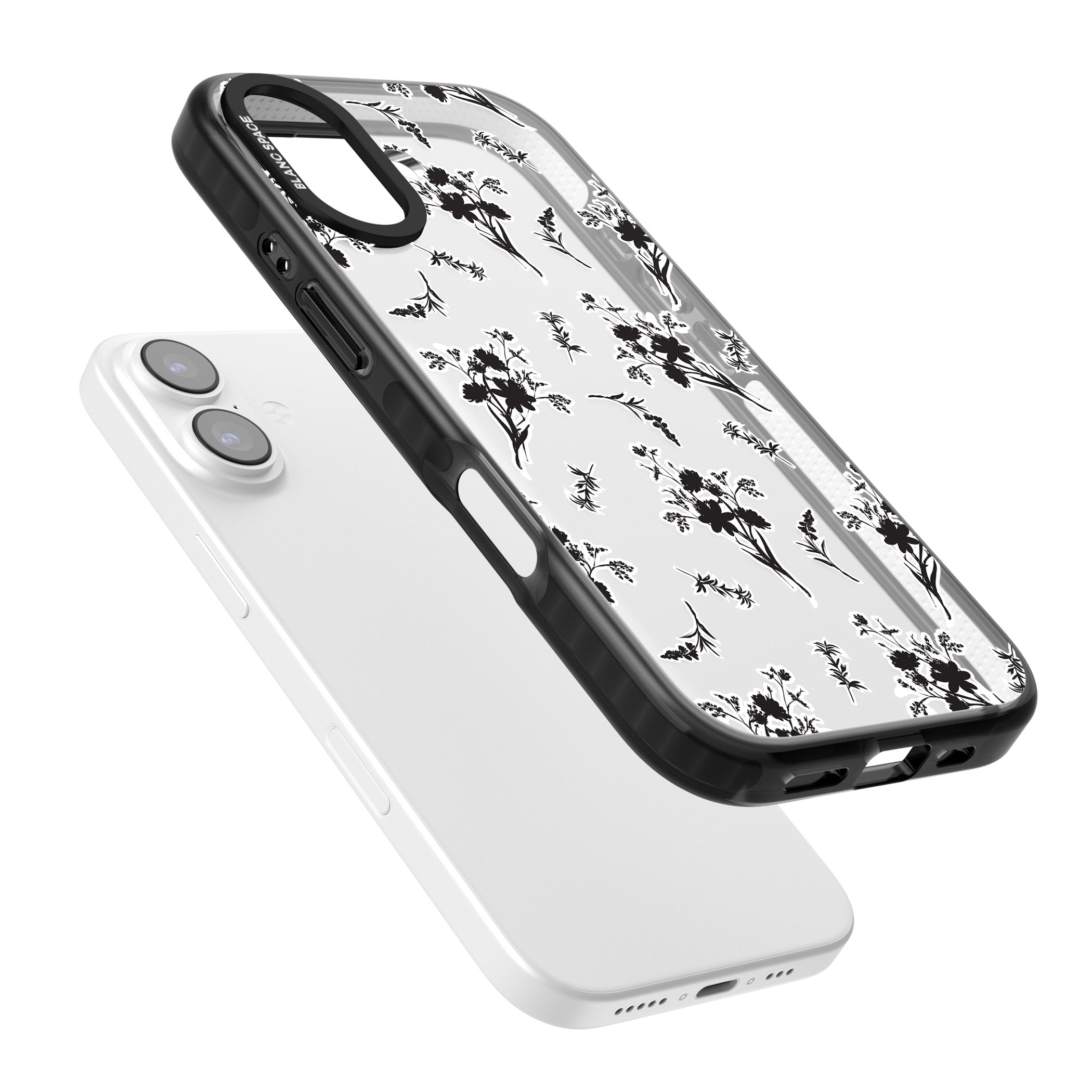 Black Sticker Wildflowers iPhone 17 Impact Black Phone Case Colours