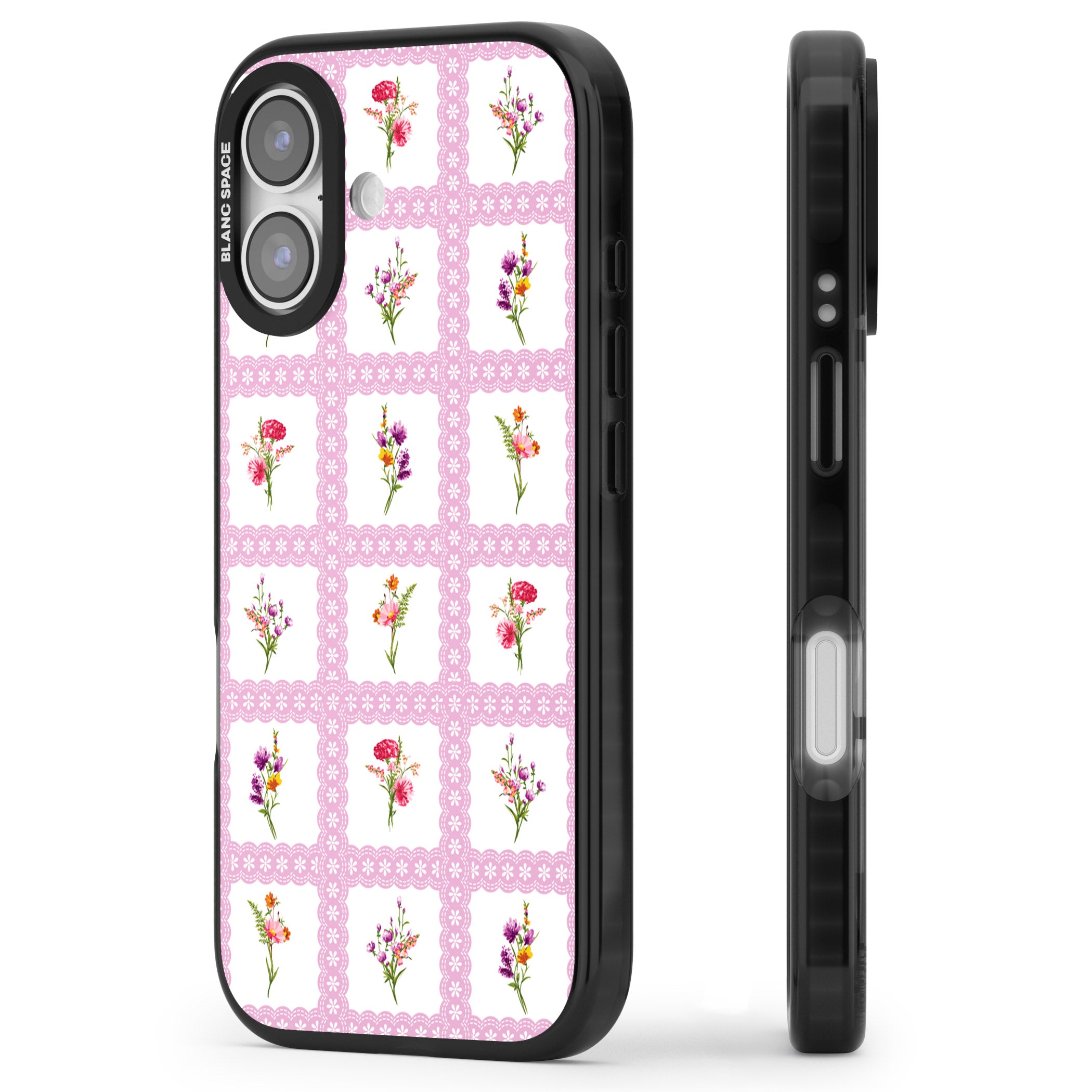 Wildflower Windows iPhone 17 Impact Black Phone Case Side Profile