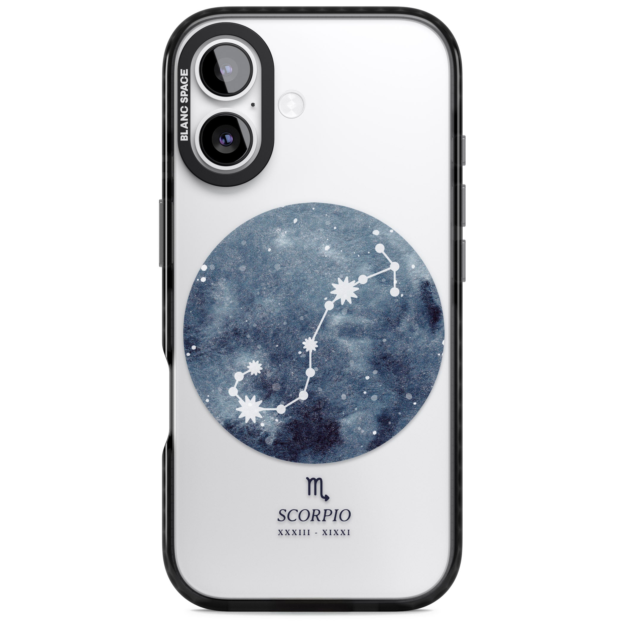 Scorpio Zodiac Blue iPhone 17 Impact Black Phone Case