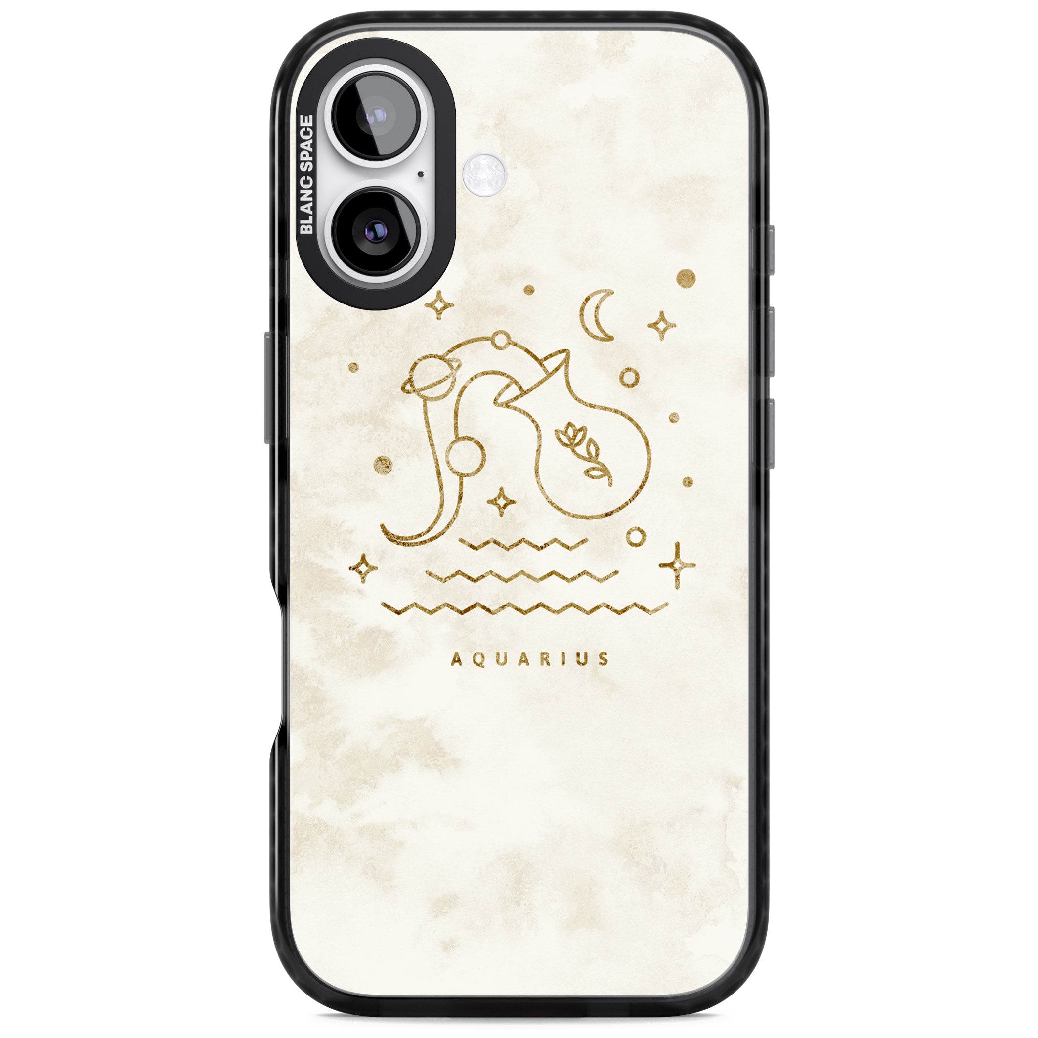Aquarius Golden Emblem iPhone 17 Impact Black Phone Case