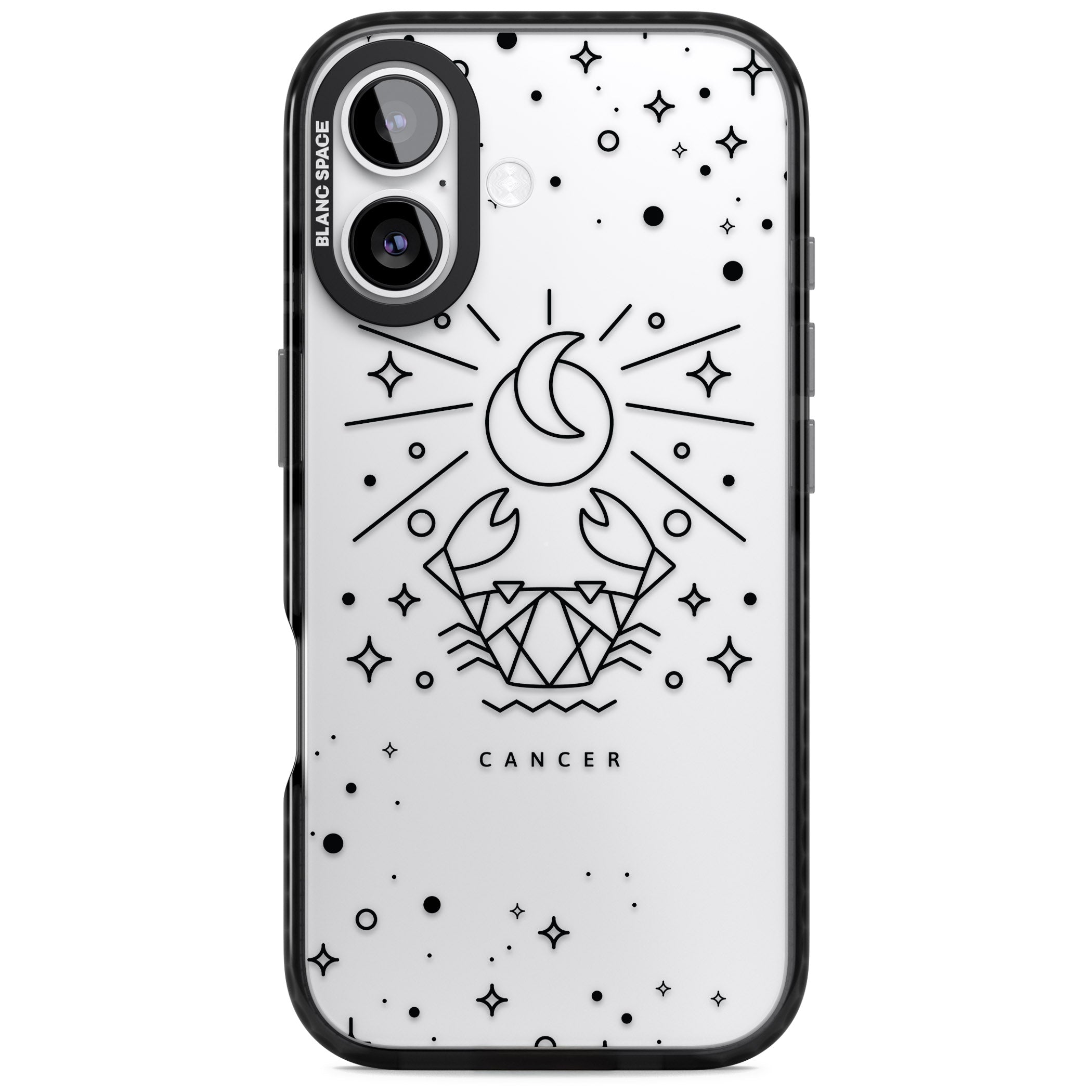 Zodiac Cancer Moon iPhone 17 Impact Black Phone Case