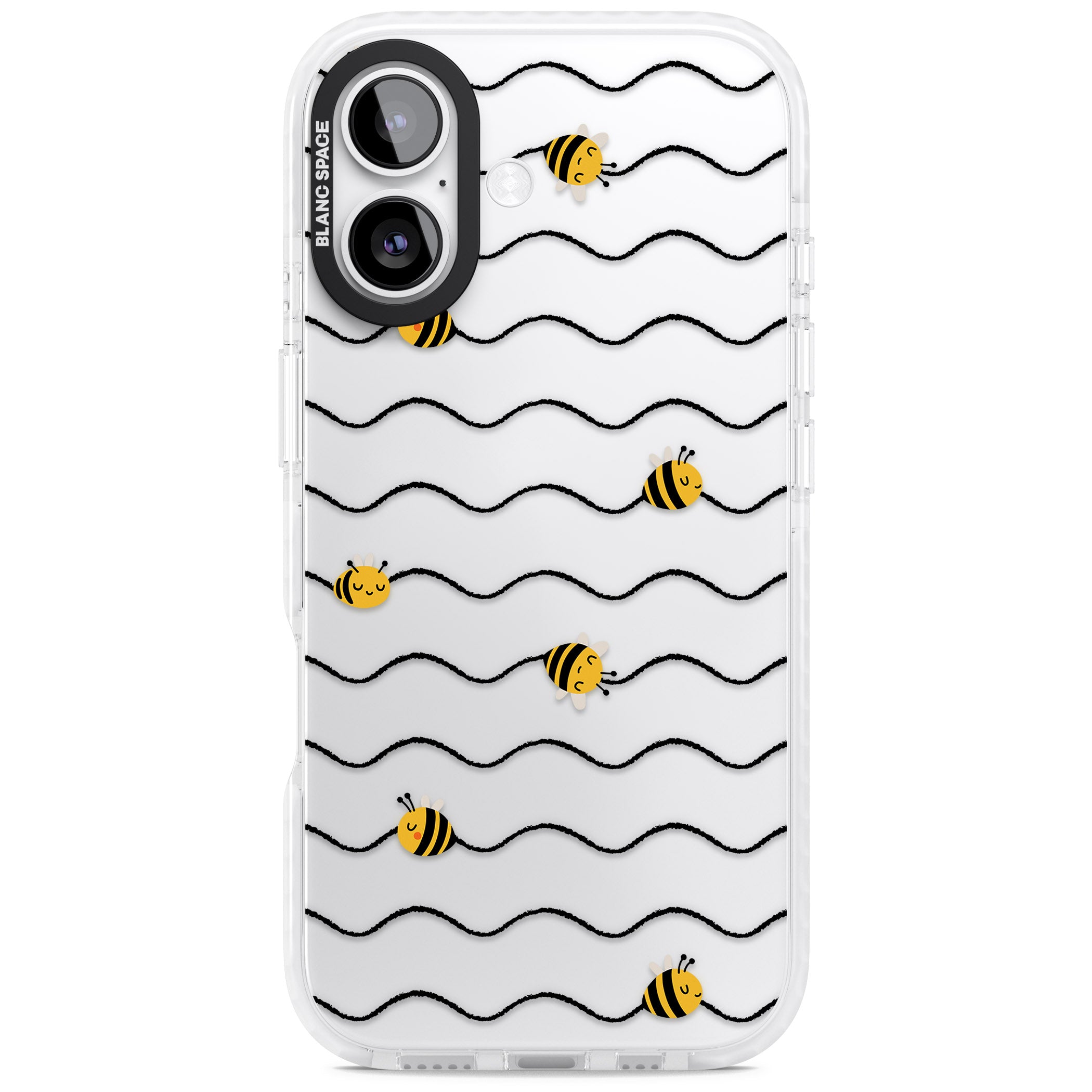Bee Wave Pattern iPhone 17 Impact Clear Phone Case