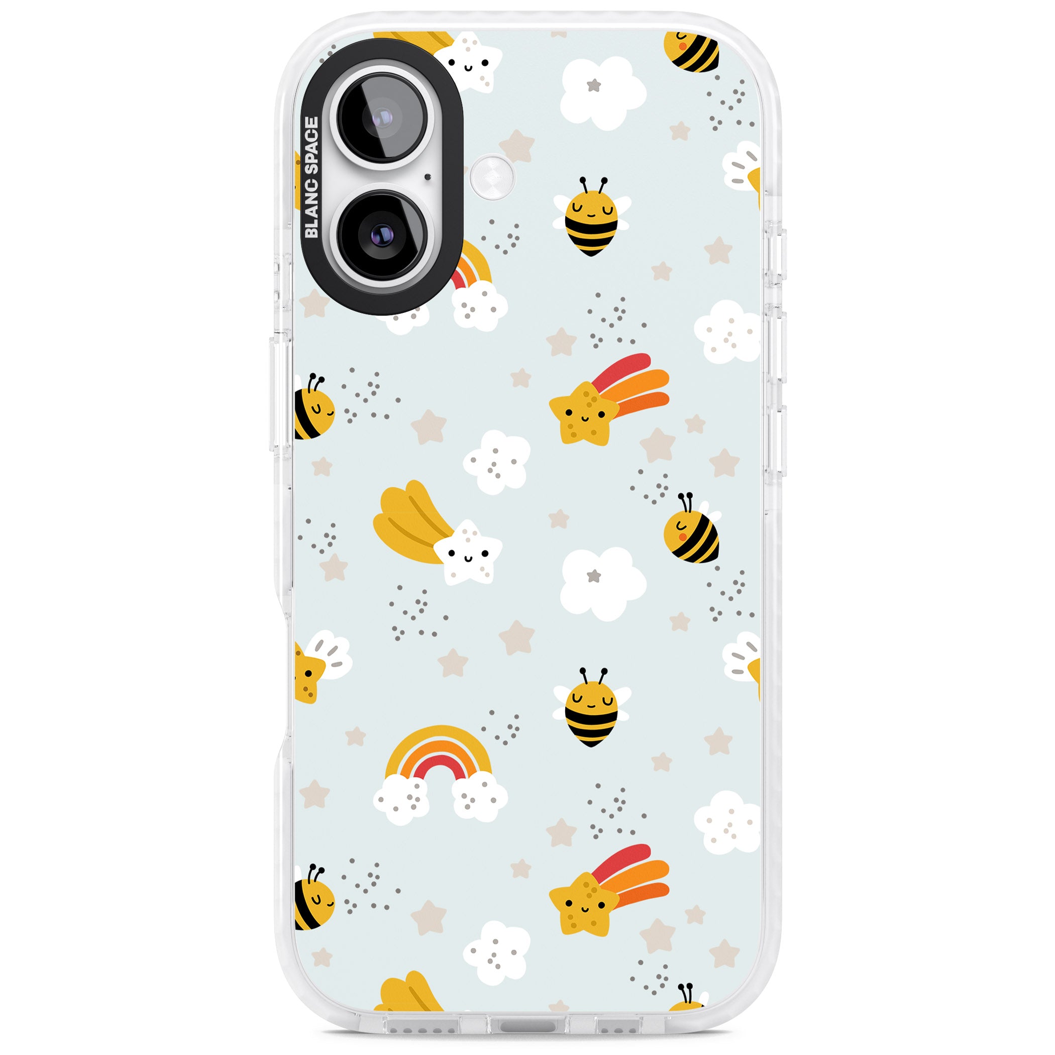Sweet As Honey Patterns: Bees & Rainbows iPhone 17 Impact Clear Phone Case