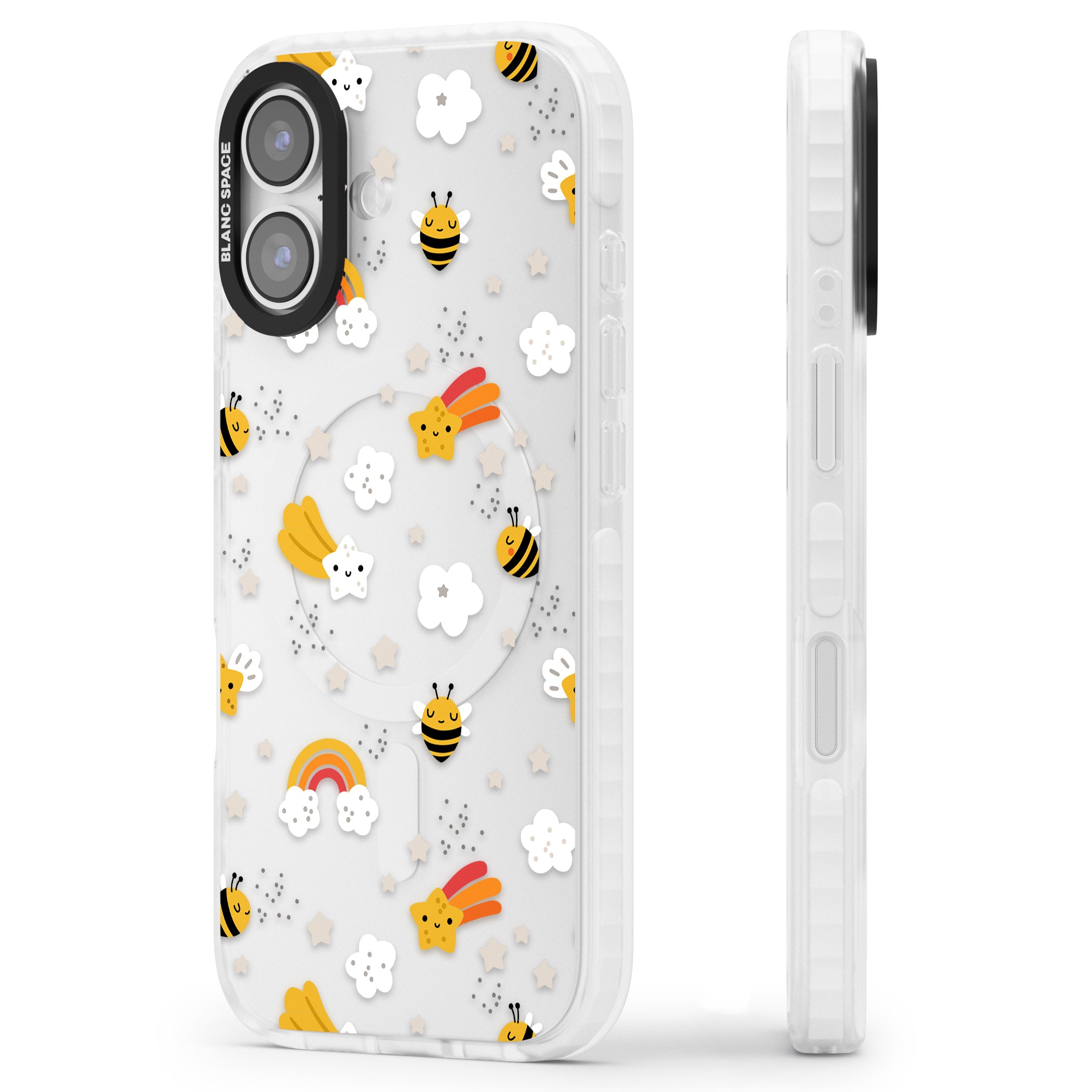 Busy Bee iPhone 17 Impact Clear Phone Case Side Profile