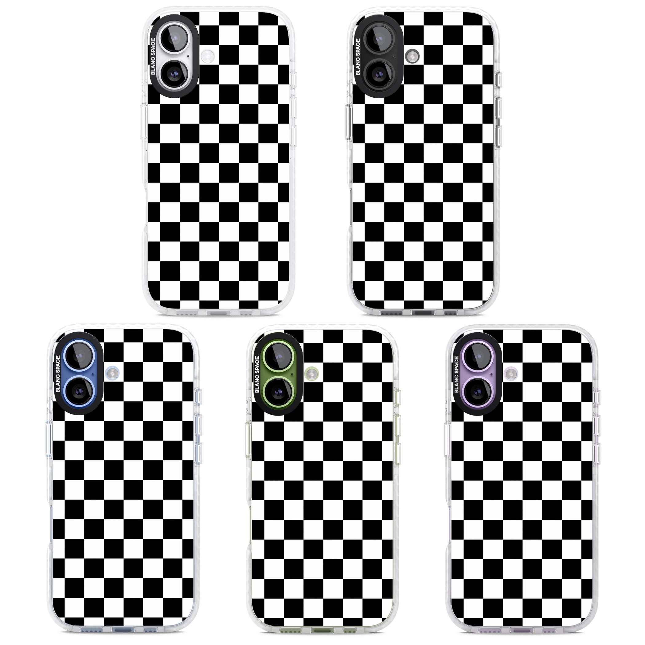 Black Checkered iPhone 17 Impact Clear Phone Case APT Impact Protection