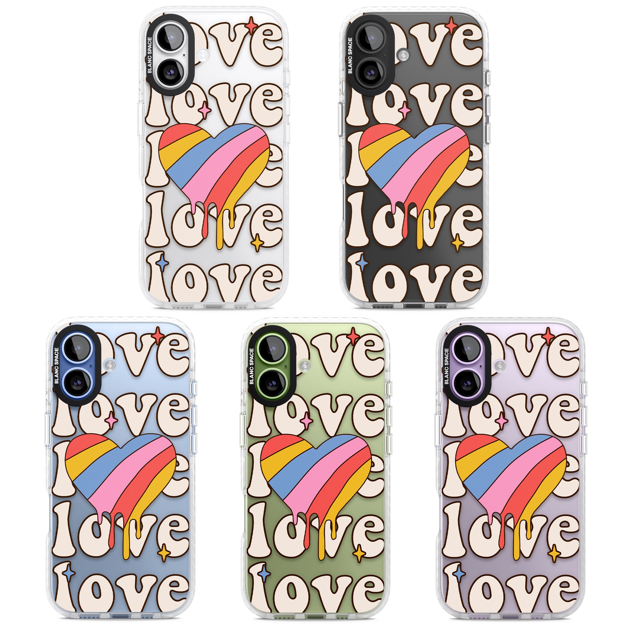 Groovy Love iPhone 17 Impact Clear Phone Case APT Impact Protection