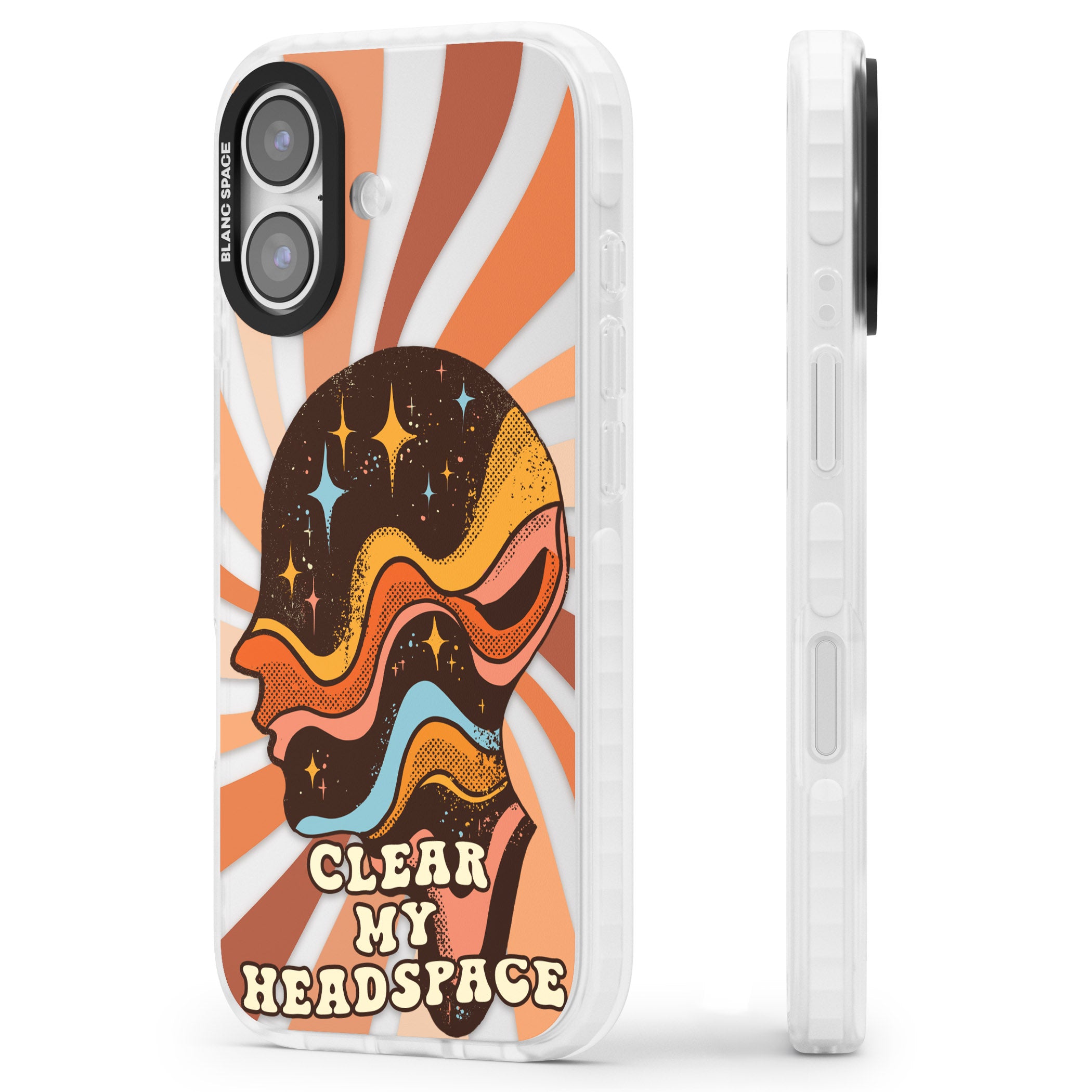 Clear My Headspace iPhone 17 Impact Clear Phone Case Side Profile