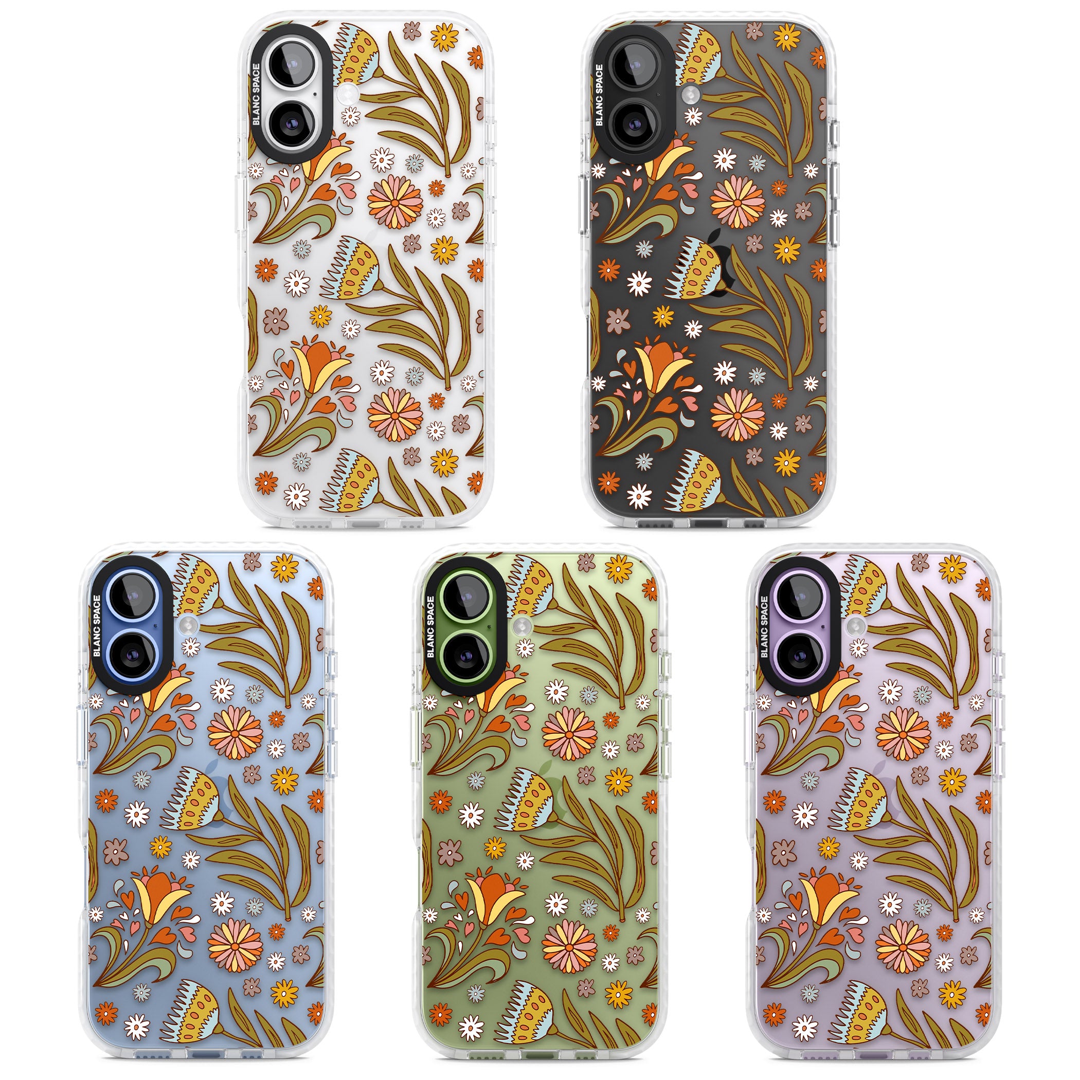 Boho Celestial Wildflower iPhone 17 Impact Clear Phone Case APT Impact Protection