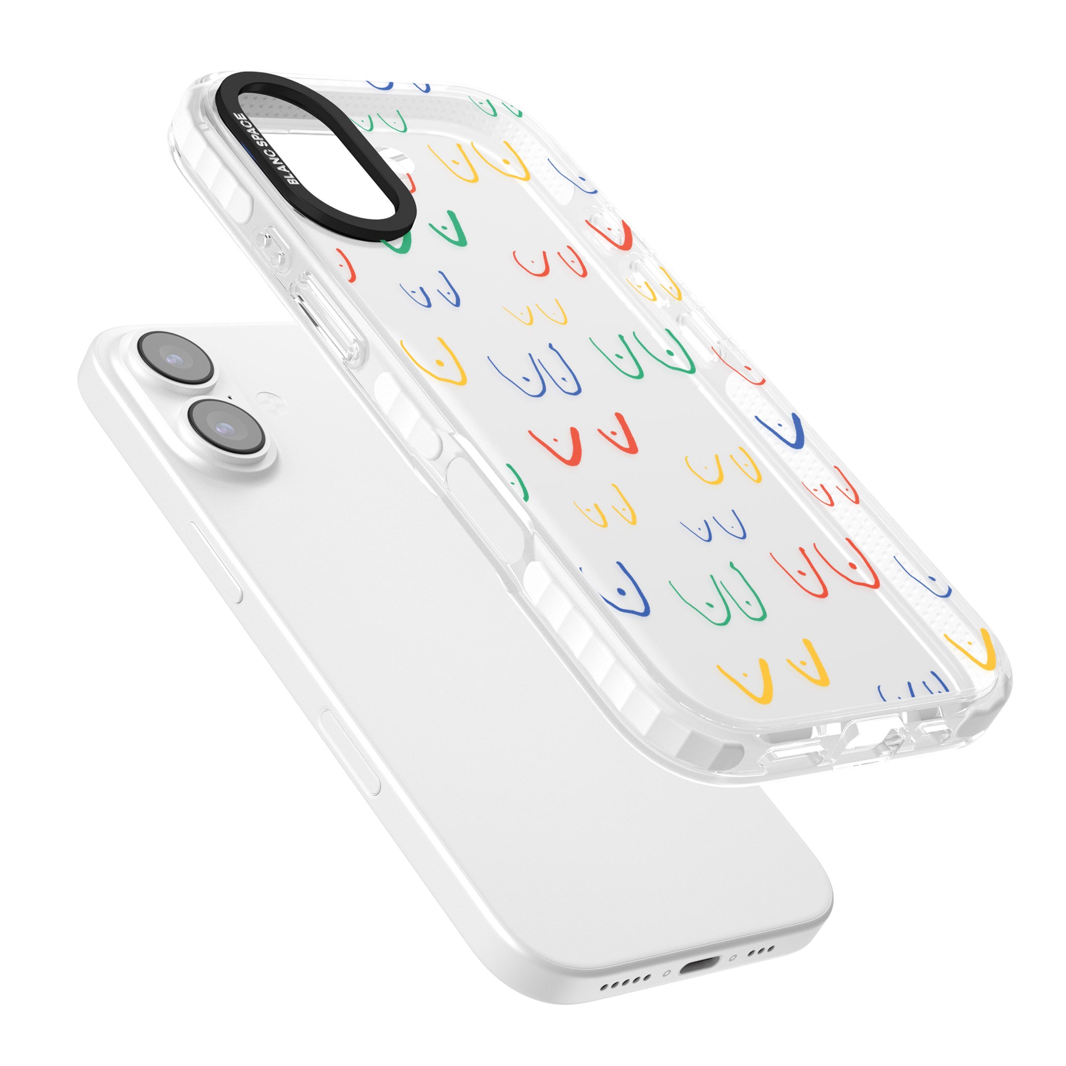 Boob Pattern (Mixed Colours) iPhone 17 Impact Clear Phone Case Colours