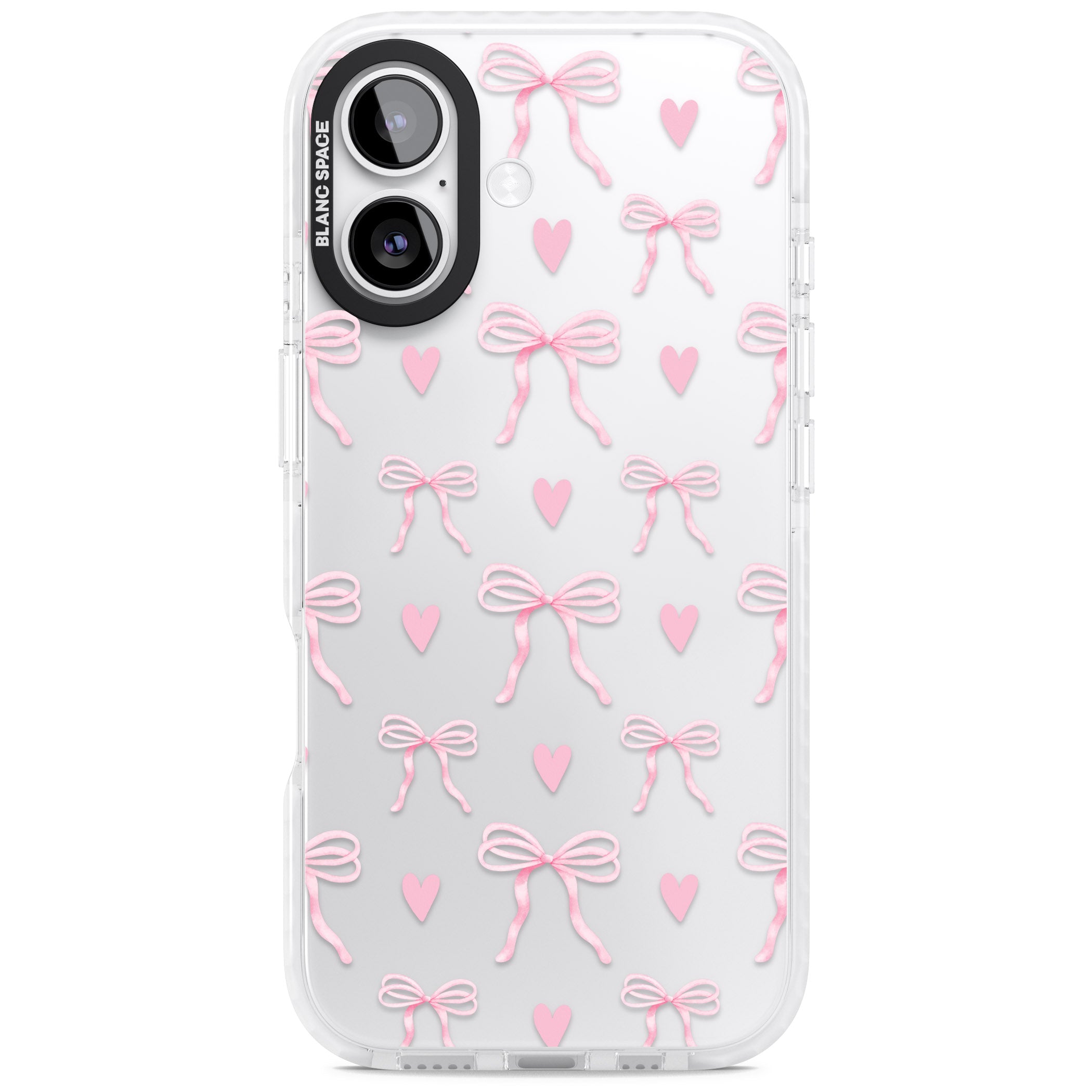 Pink Bows & Hearts iPhone 17 Impact Clear Phone Case