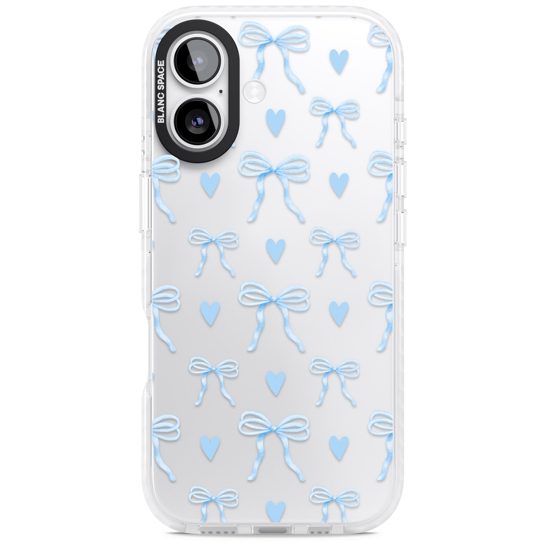 Blue Bows & Hearts iPhone 17 Impact Clear Phone Case