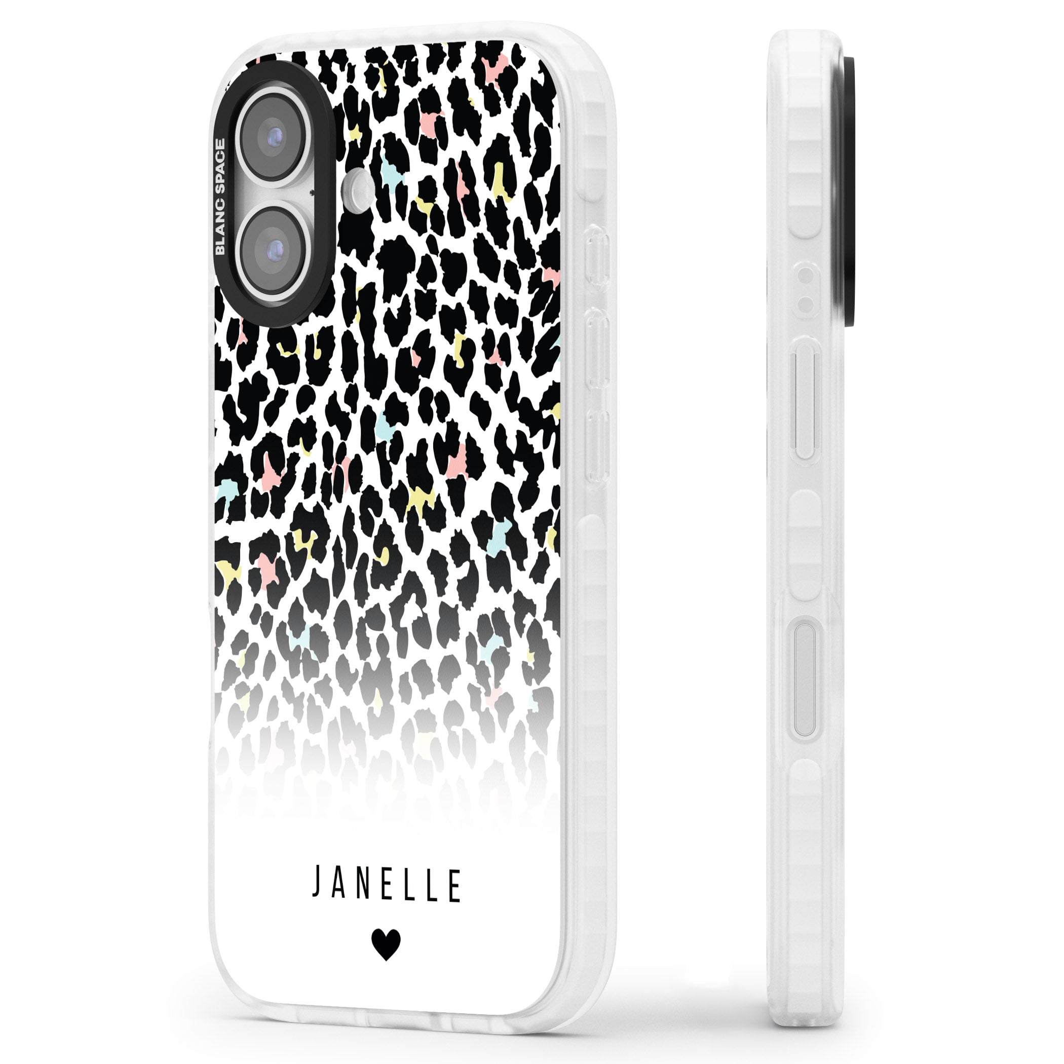 Personalised Pastel Leopard iPhone 17 Impact Clear Phone Case Side Profile