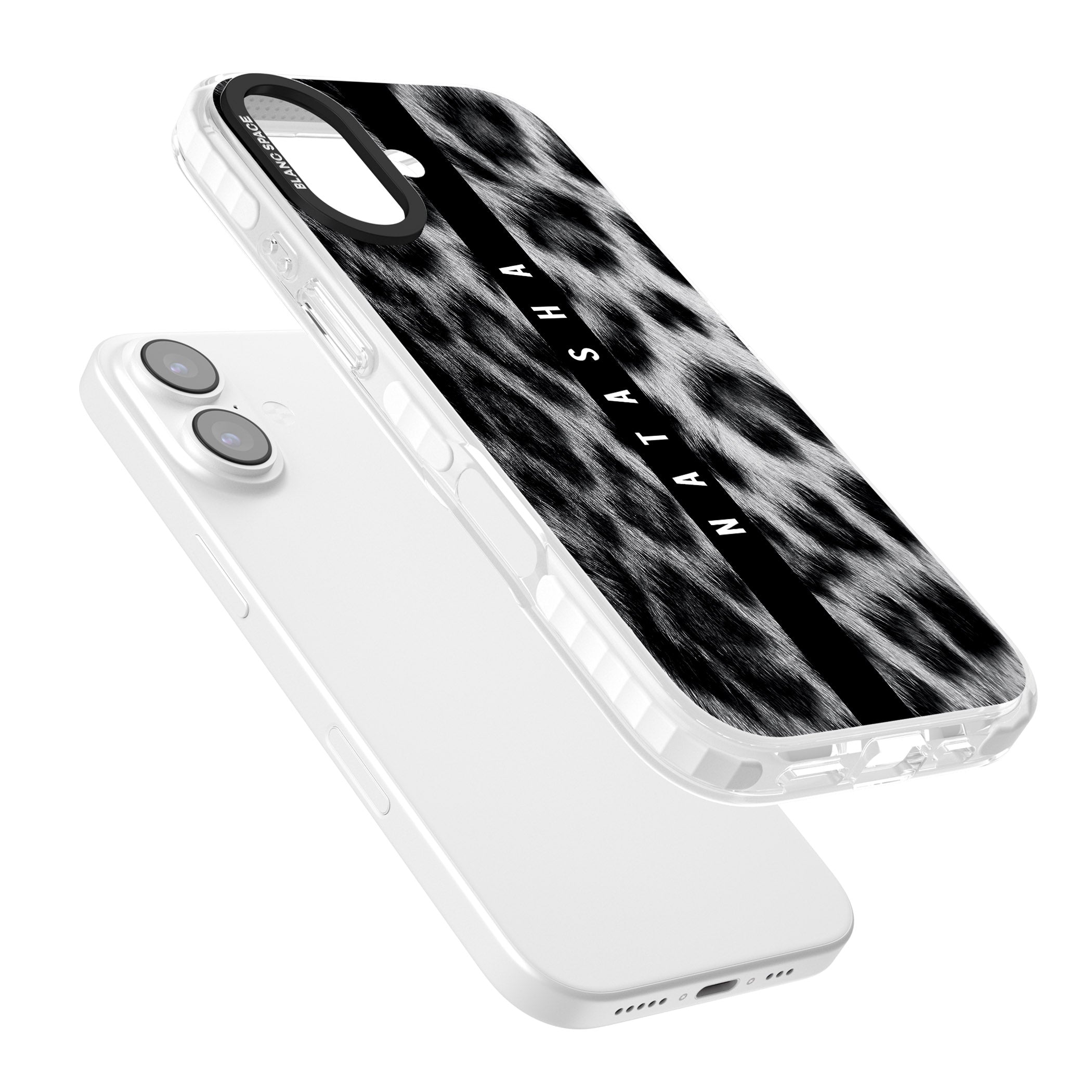 Personalised Snow Leopard Print iPhone 17 Impact Clear Phone Case Colours