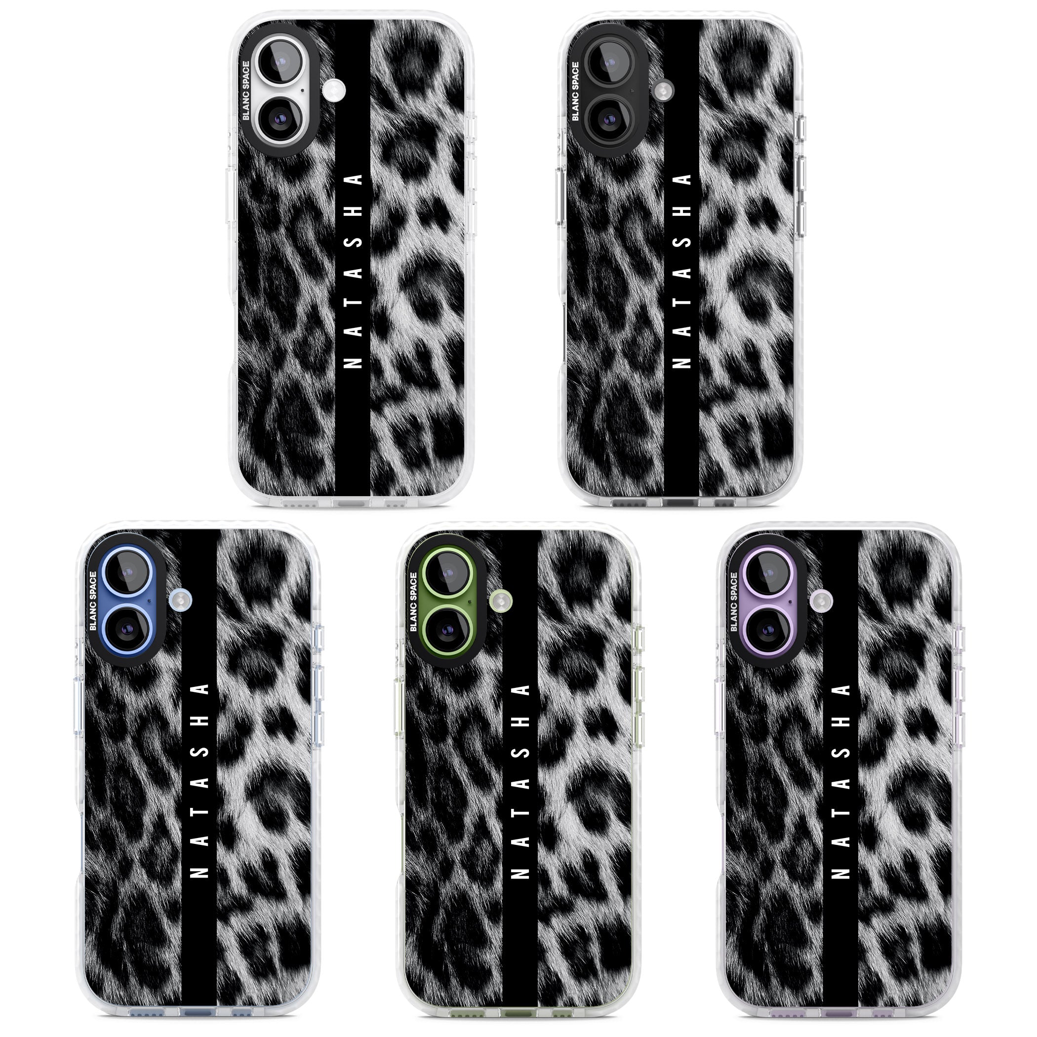 Personalised Snow Leopard Print iPhone 17 Impact Clear Phone Case APT Impact Protection