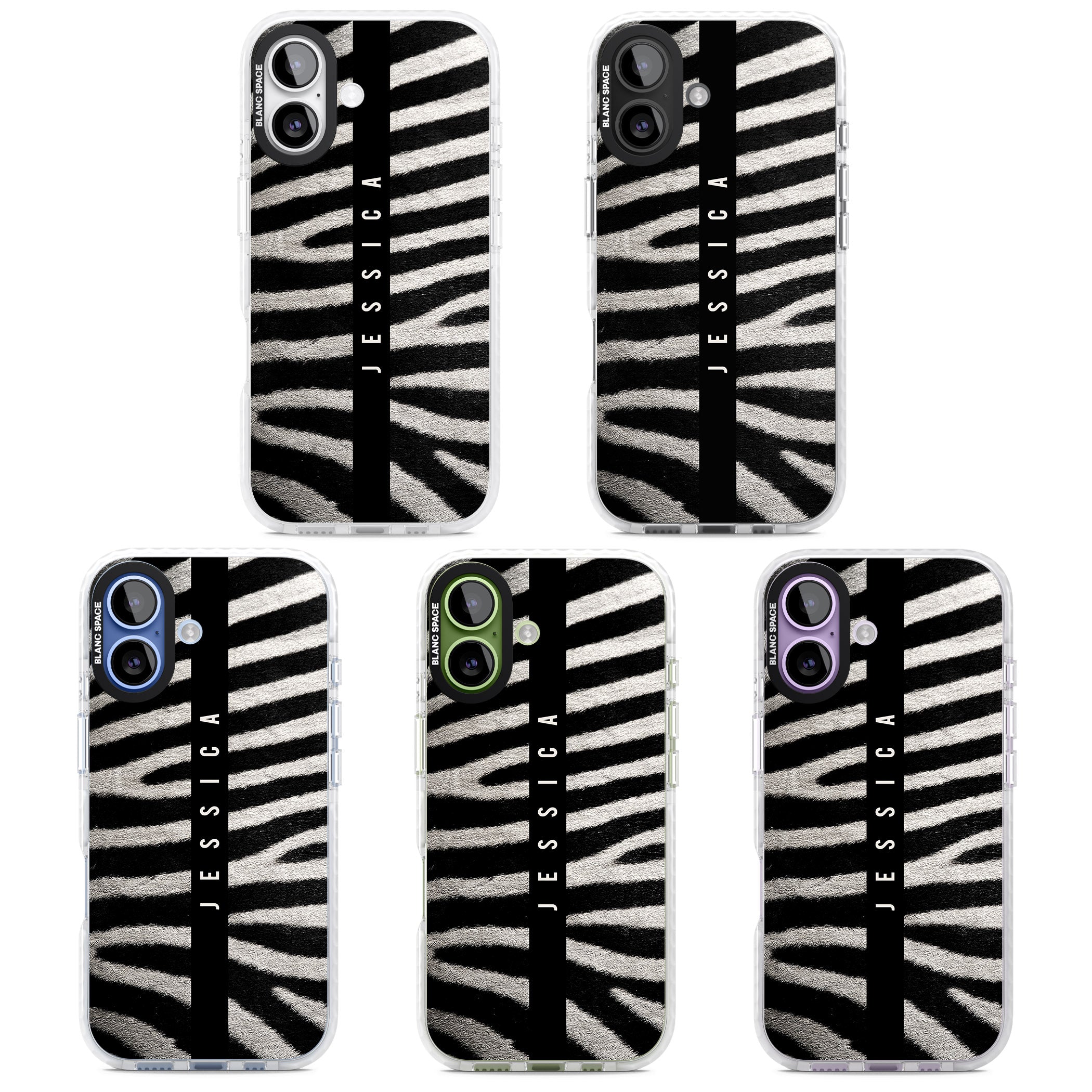 Personalised Zebra Print iPhone 17 Impact Clear Phone Case APT Impact Protection