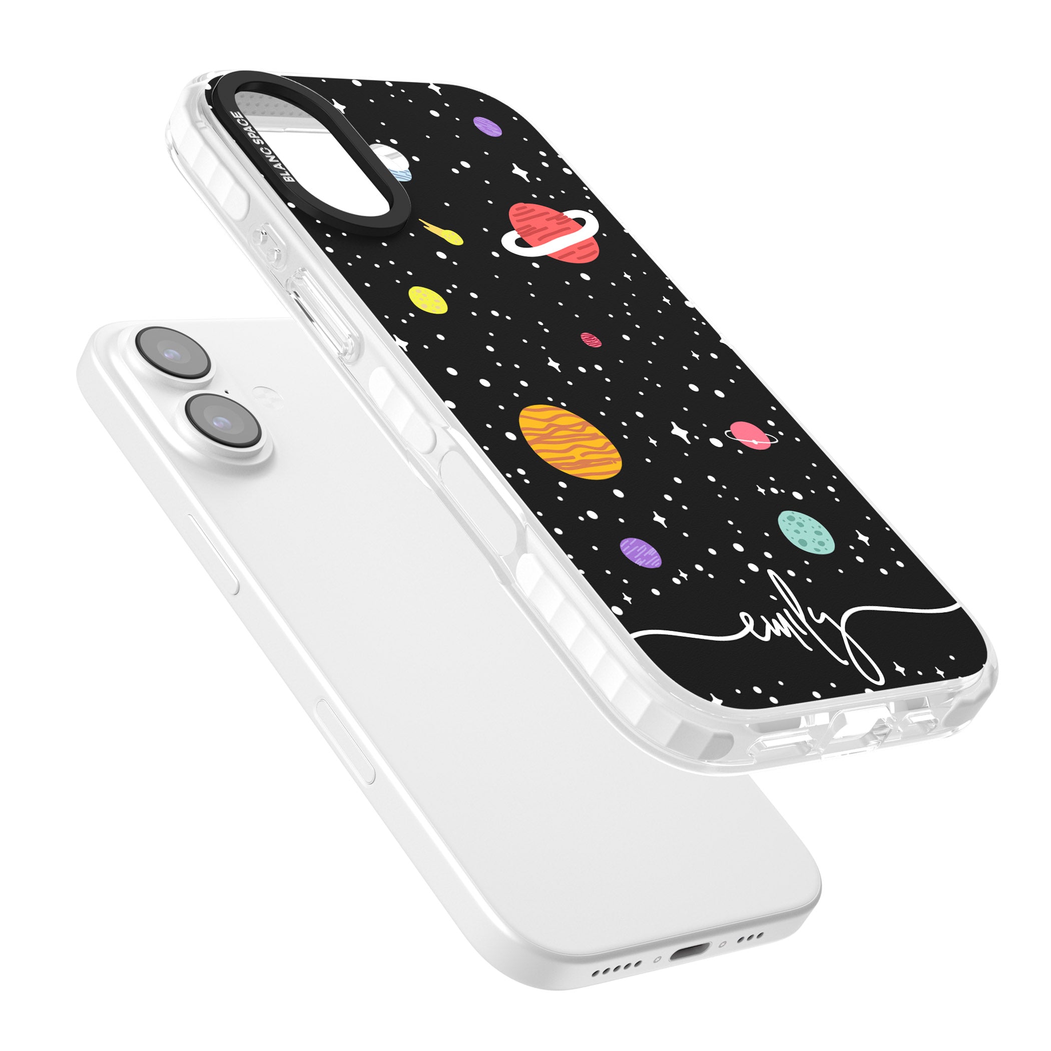 Personalised Cute Cartoon Planet iPhone 17 Impact Clear Phone Case Colours