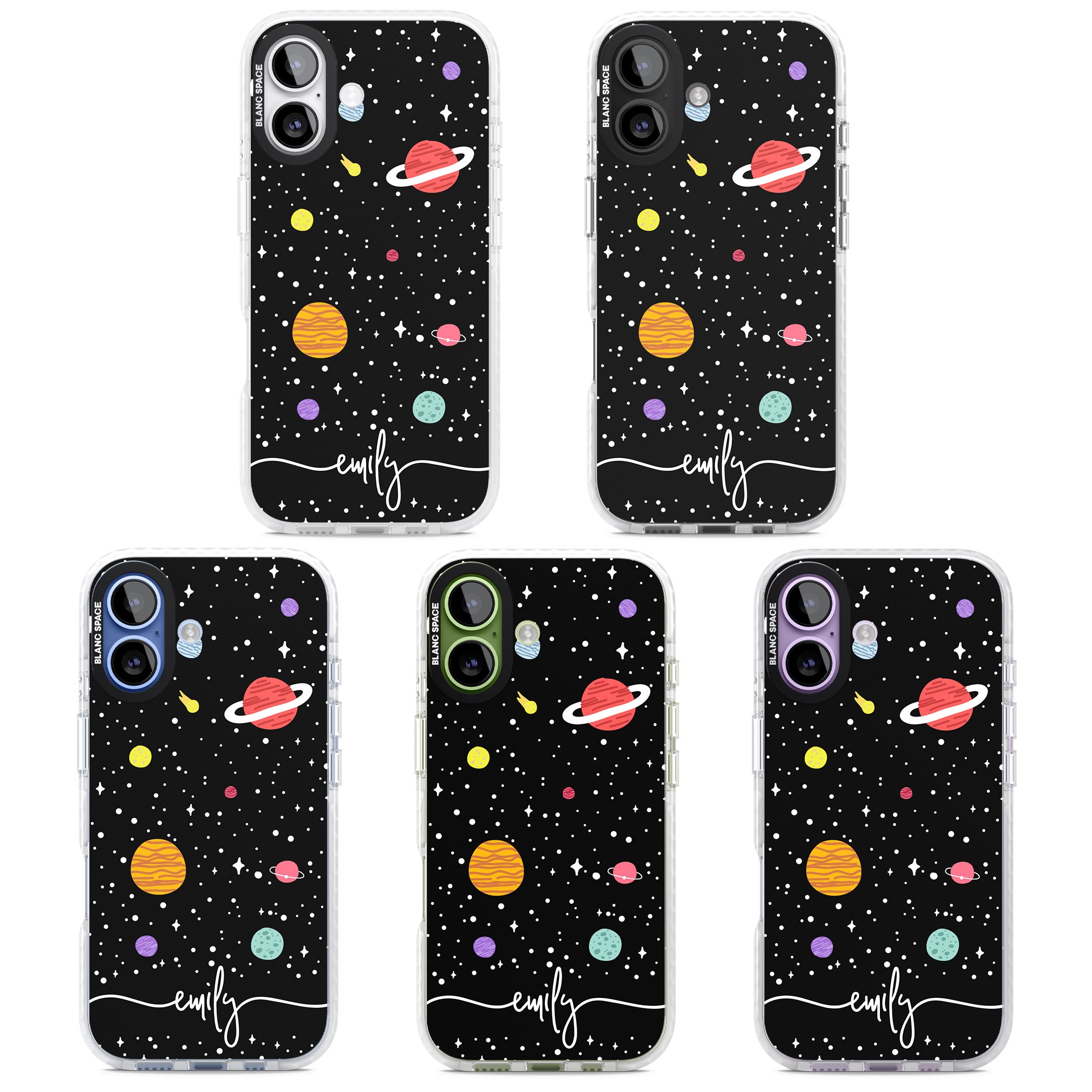 Personalised Cute Cartoon Planet iPhone 17 Impact Clear Phone Case APT Impact Protection