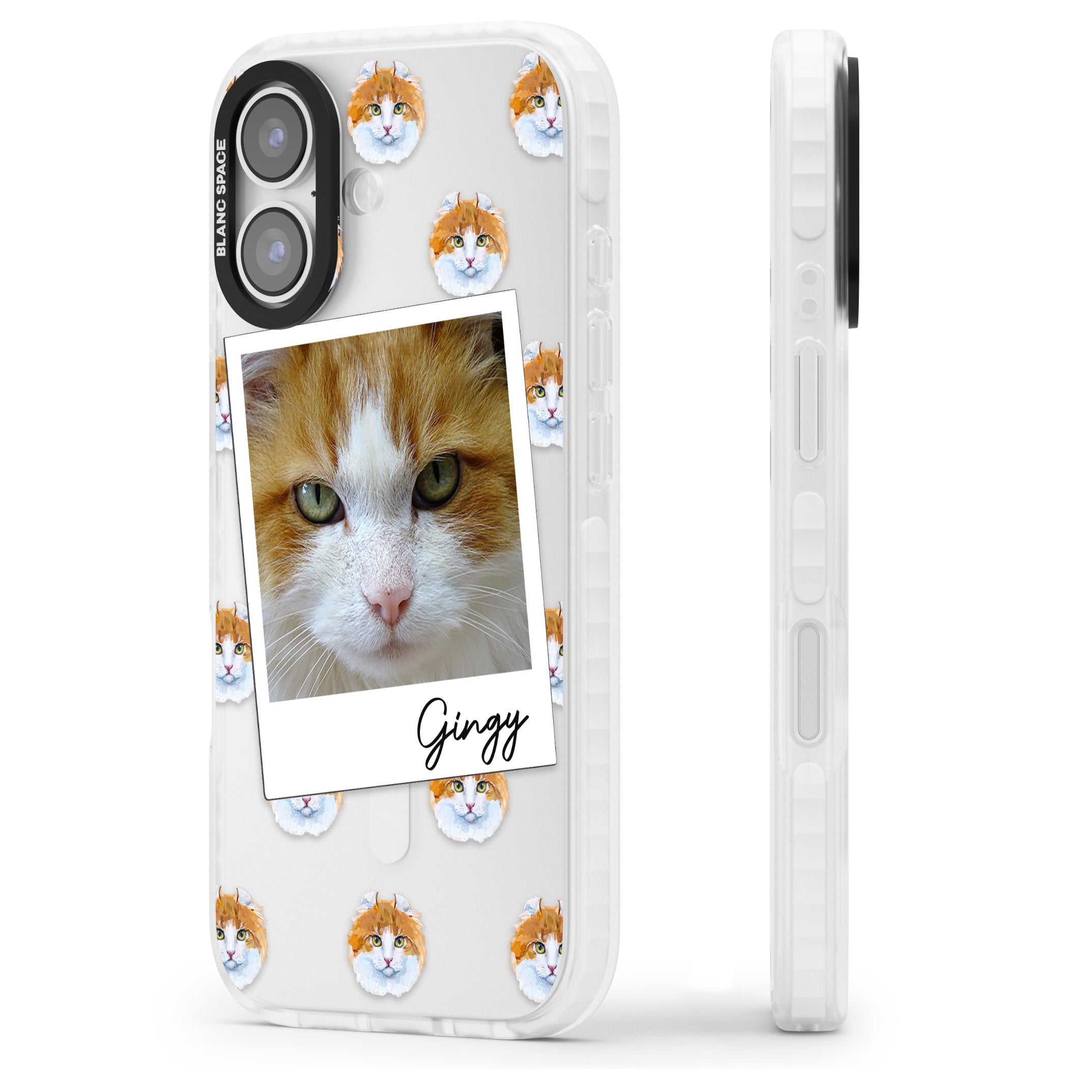 Personalised American Curl Photo iPhone 17 Impact Clear Phone Case Side Profile