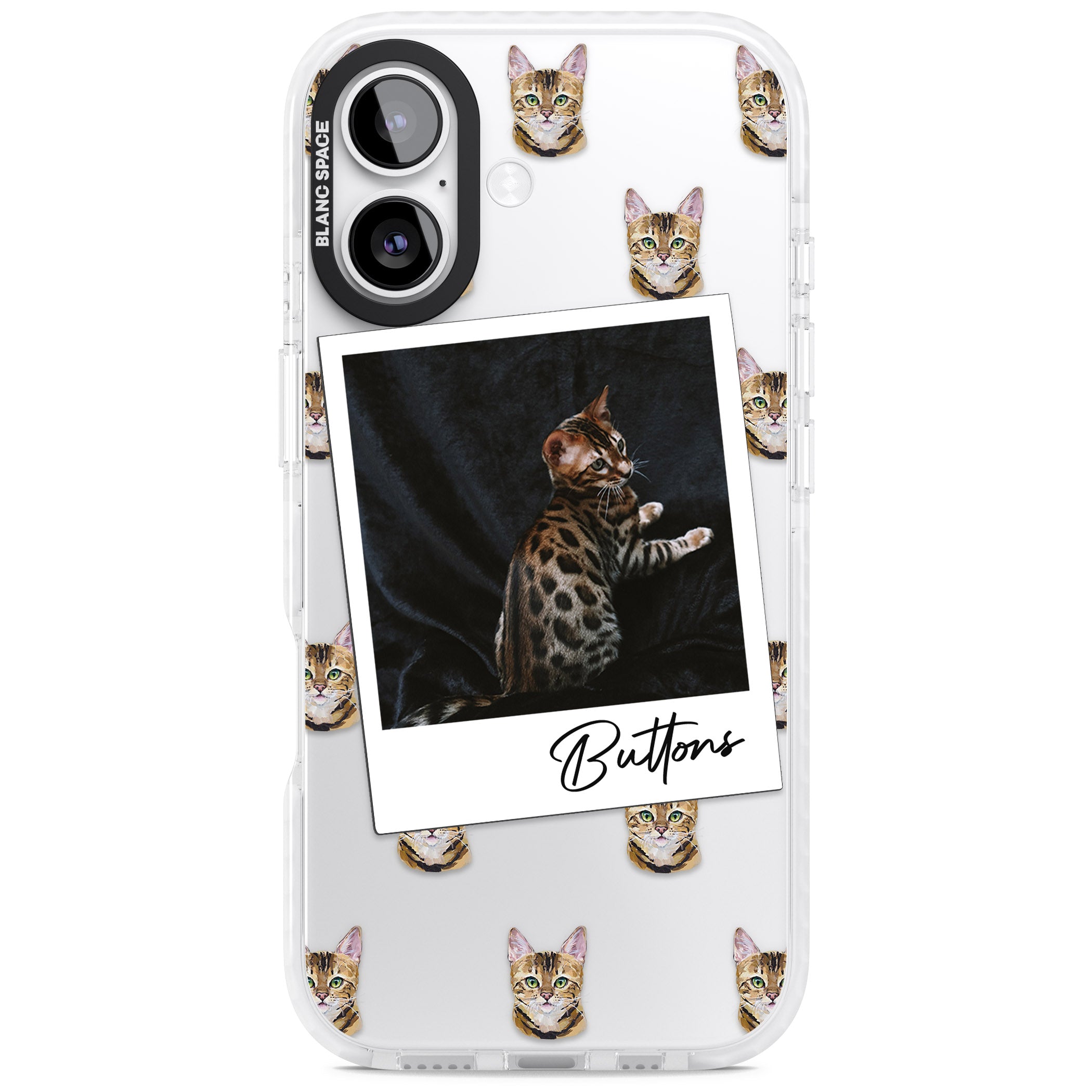 Personalised Bengal Cat Photo iPhone 17 Impact Clear Phone Case
