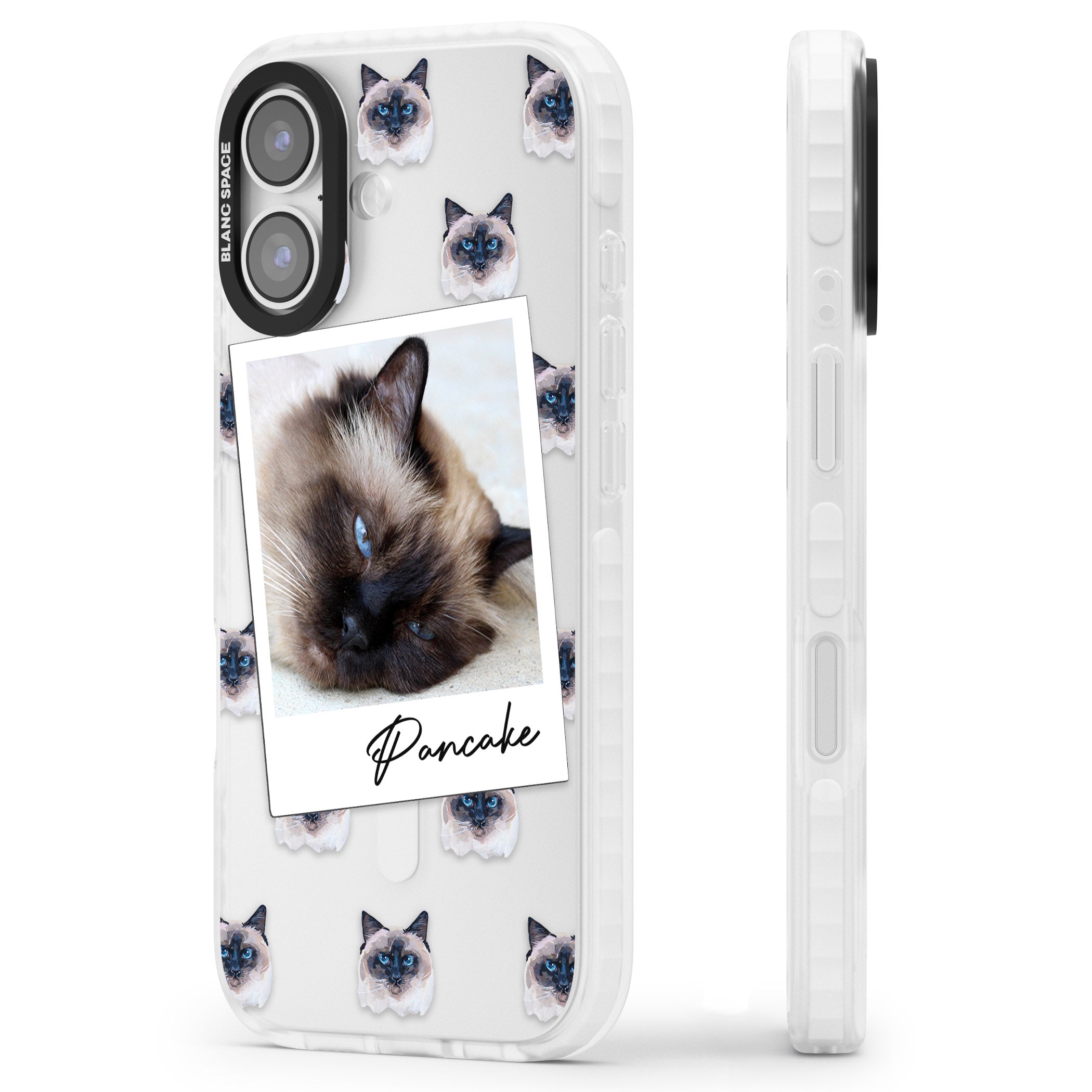 Personalised Burmese Cat Photo iPhone 17 Impact Clear Phone Case Side Profile