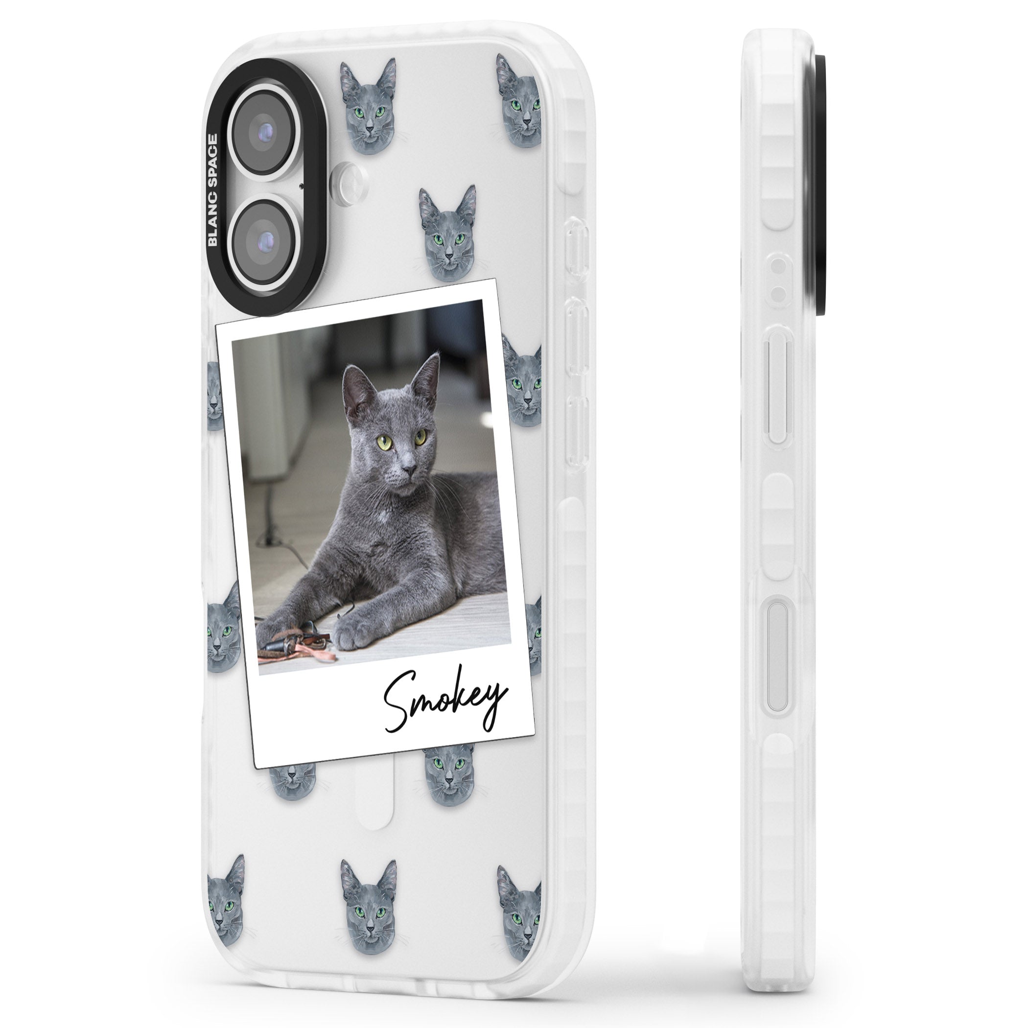 Personalised Korat Cat Photo iPhone 17 Impact Clear Phone Case Side Profile