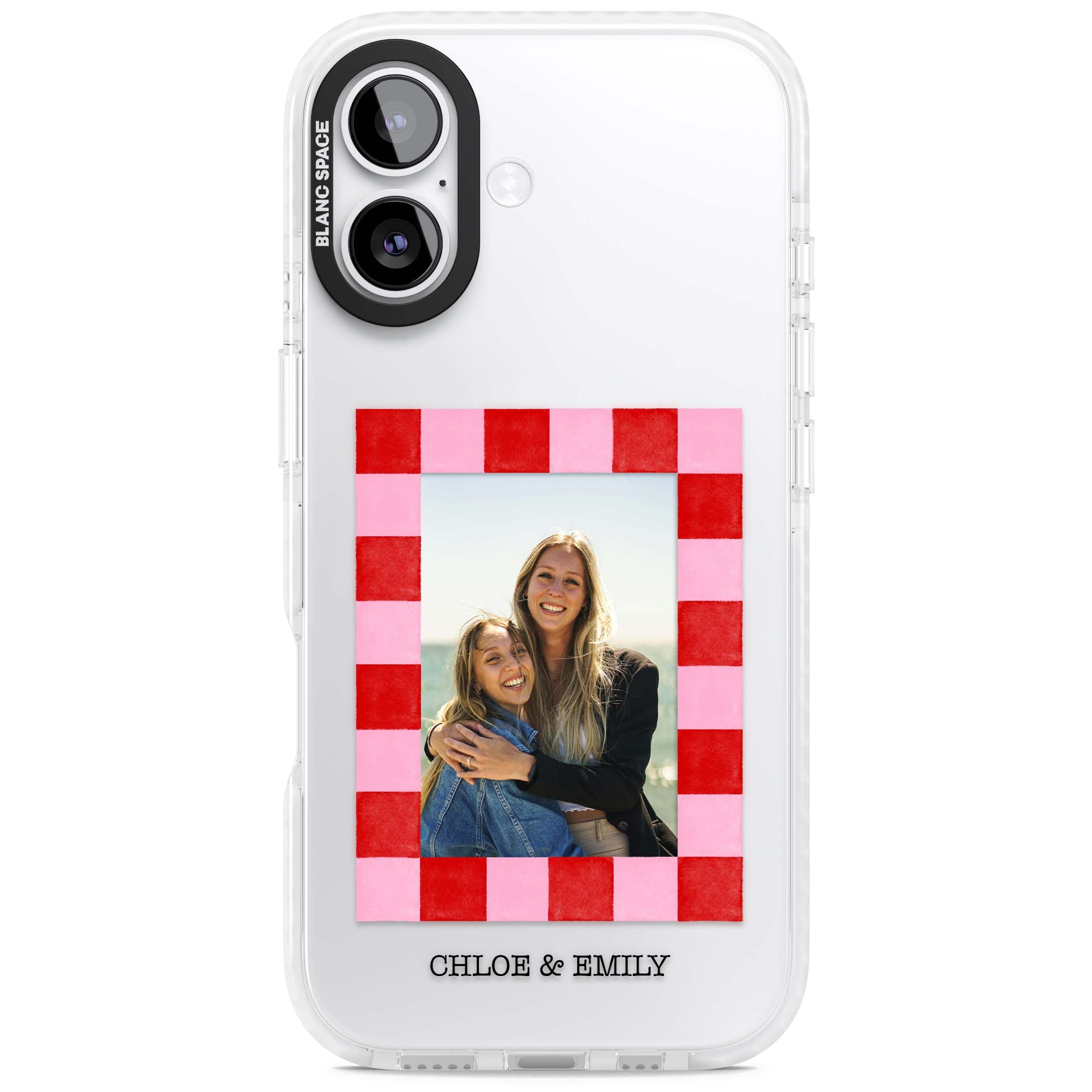Bubblegum Check Photo for her iPhone case | Black Impact case for iPhone 17