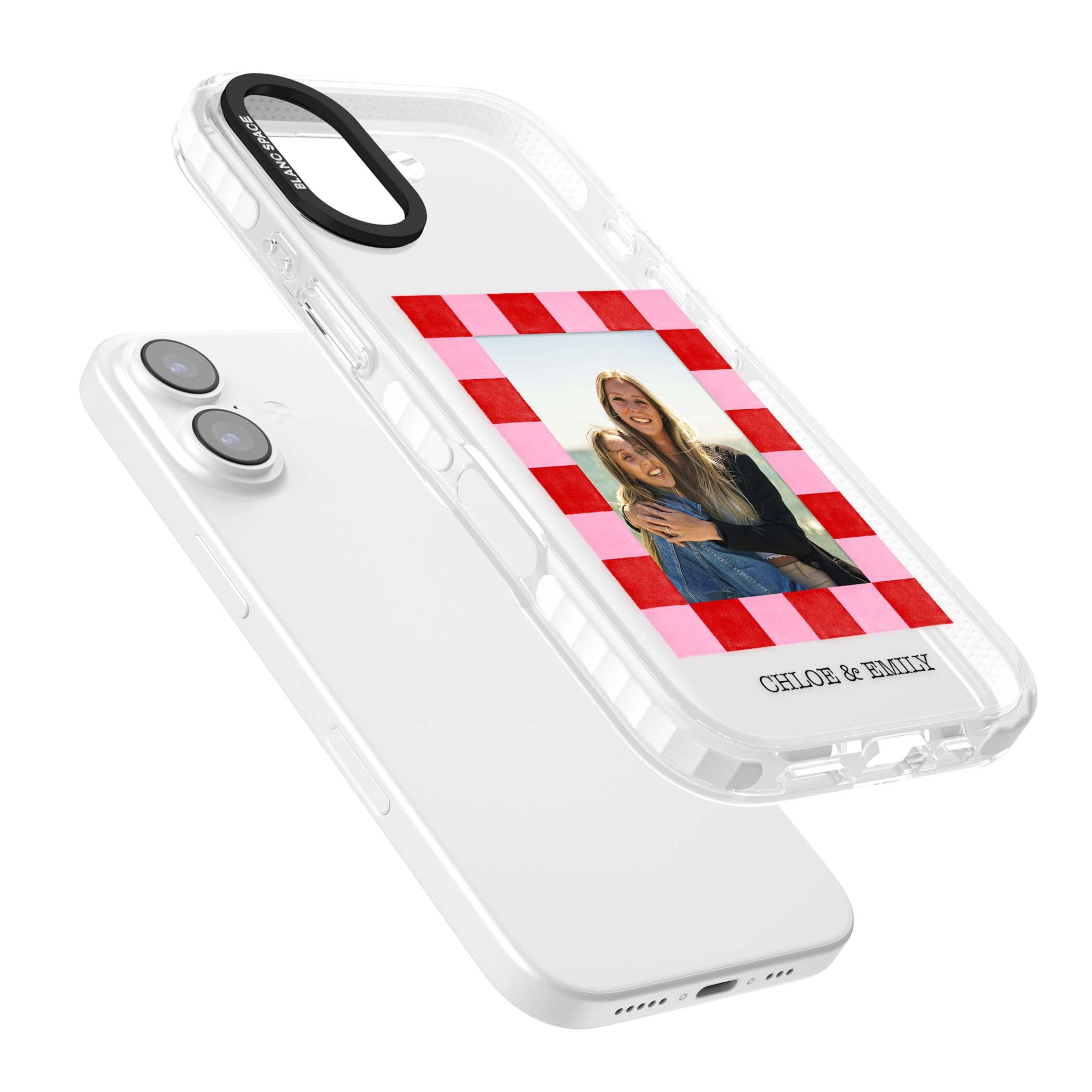 Bubblegum Check Photo for her iPhone case | Black Impact case for iPhone 17