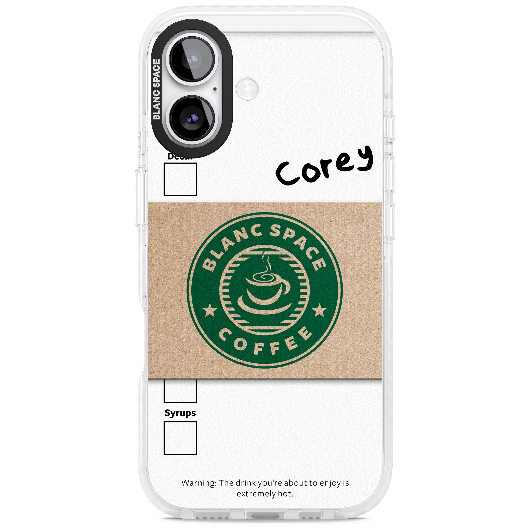 Personalised Coffee Cup iPhone 17 Impact Clear Phone Case