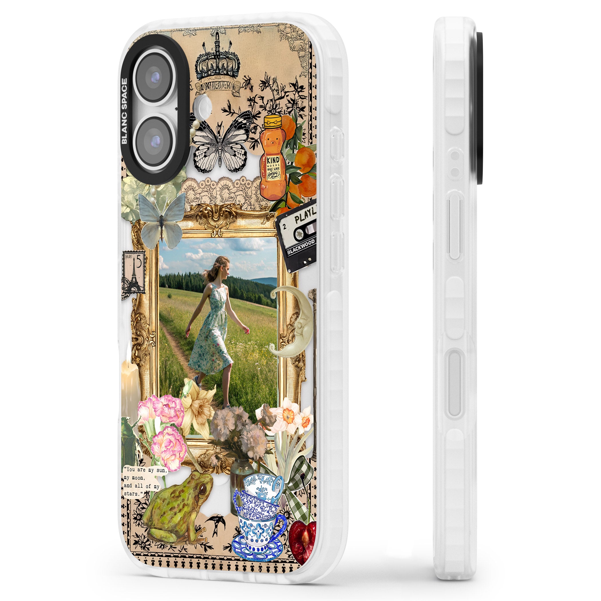 Personalised Country Collage Frame iPhone 17 Impact Clear Phone Case Side Profile