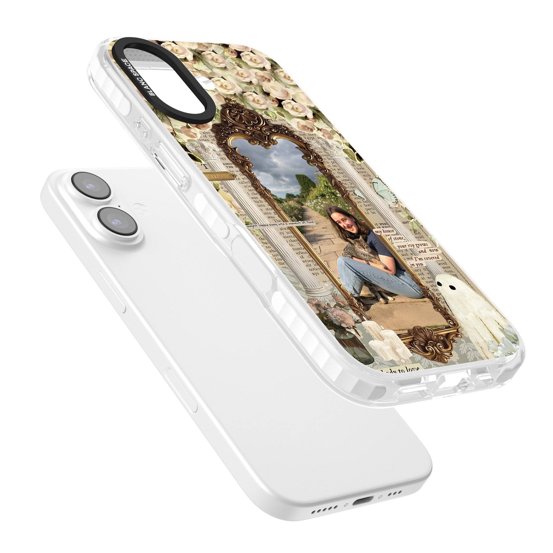 Personalised Soft Vintage Frame iPhone 17 Impact Clear Phone Case Colours