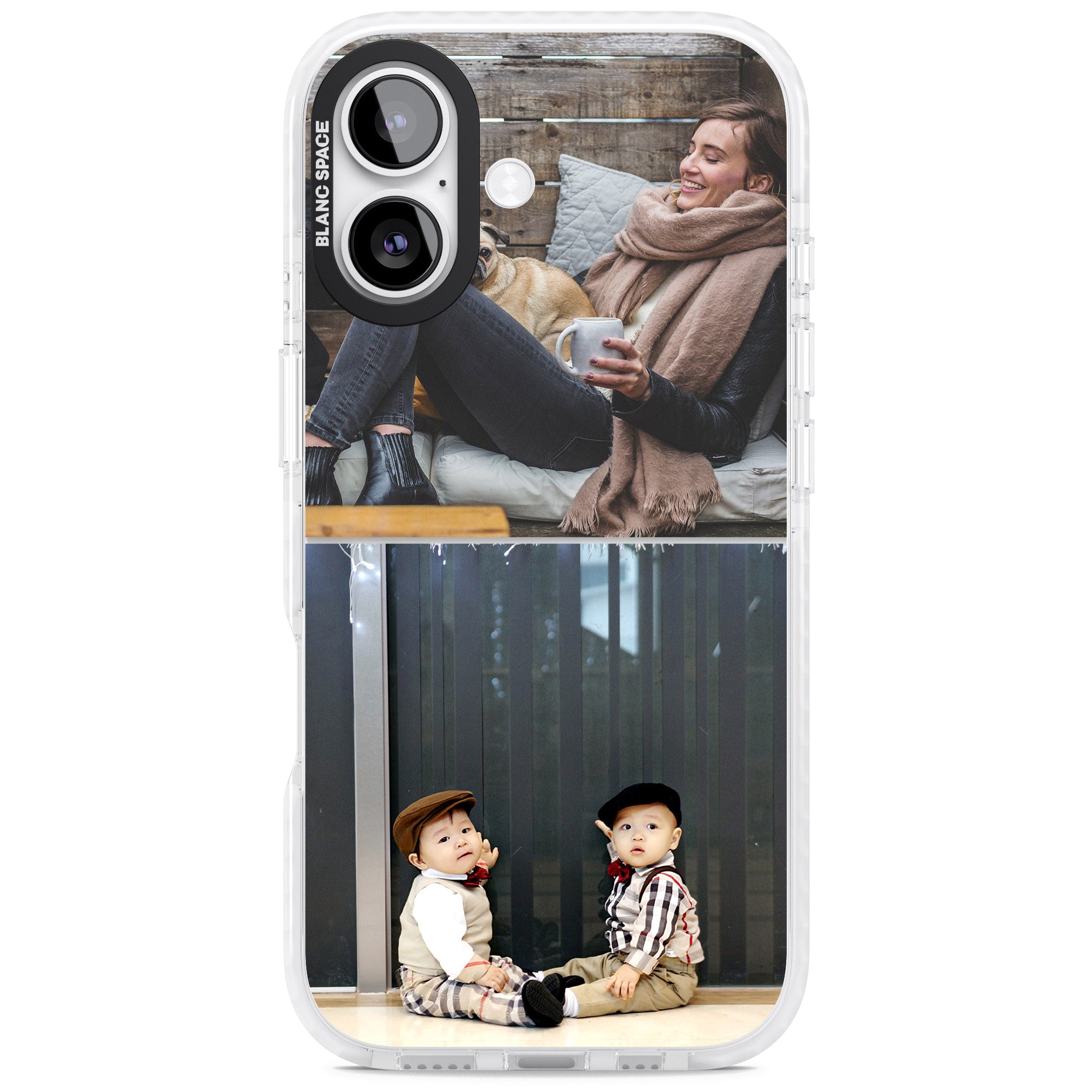 Personalised 2 Photo Grid iPhone 17 Impact Clear Phone Case