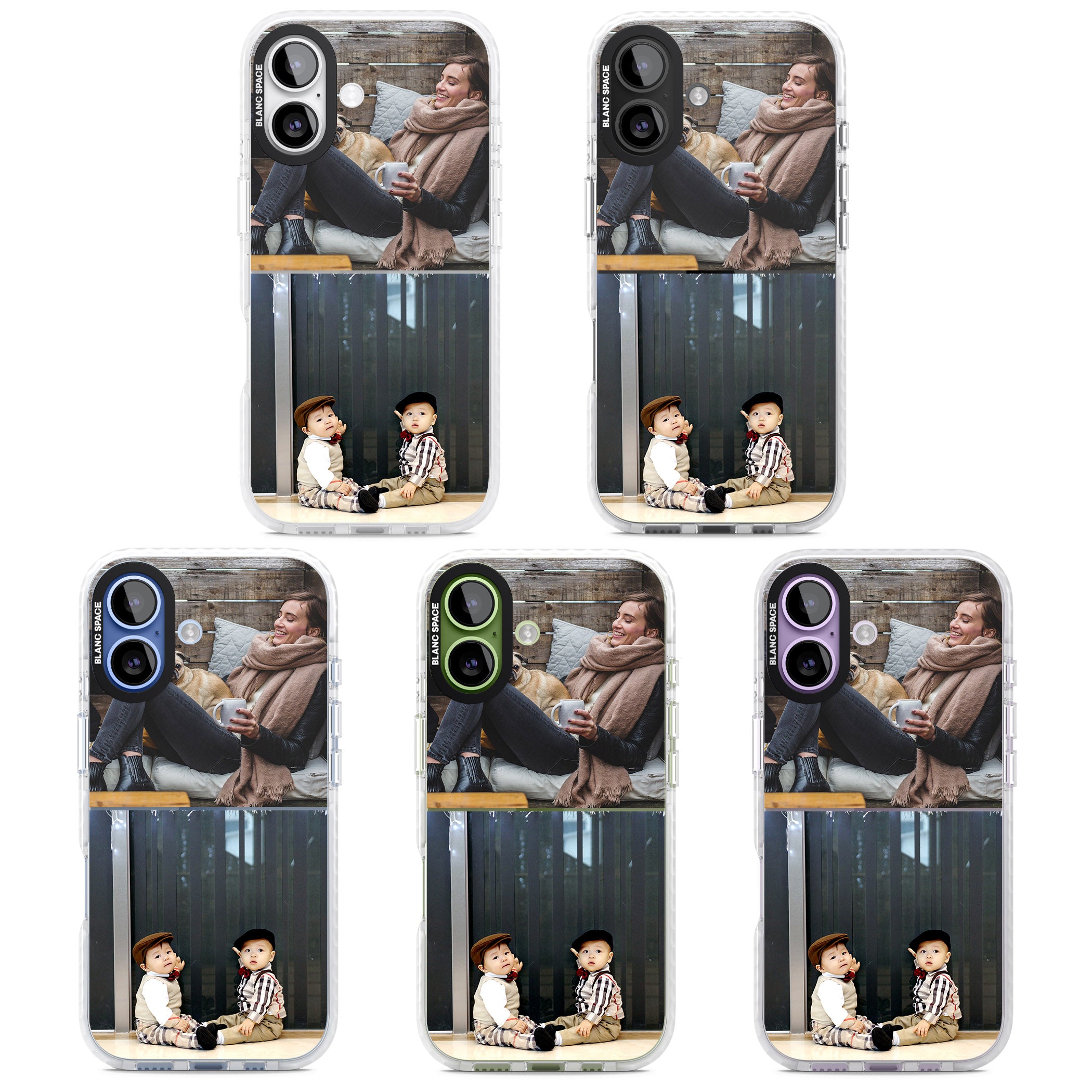 Personalised 2 Photo Grid iPhone 17 Impact Clear Phone Case APT Impact Protection