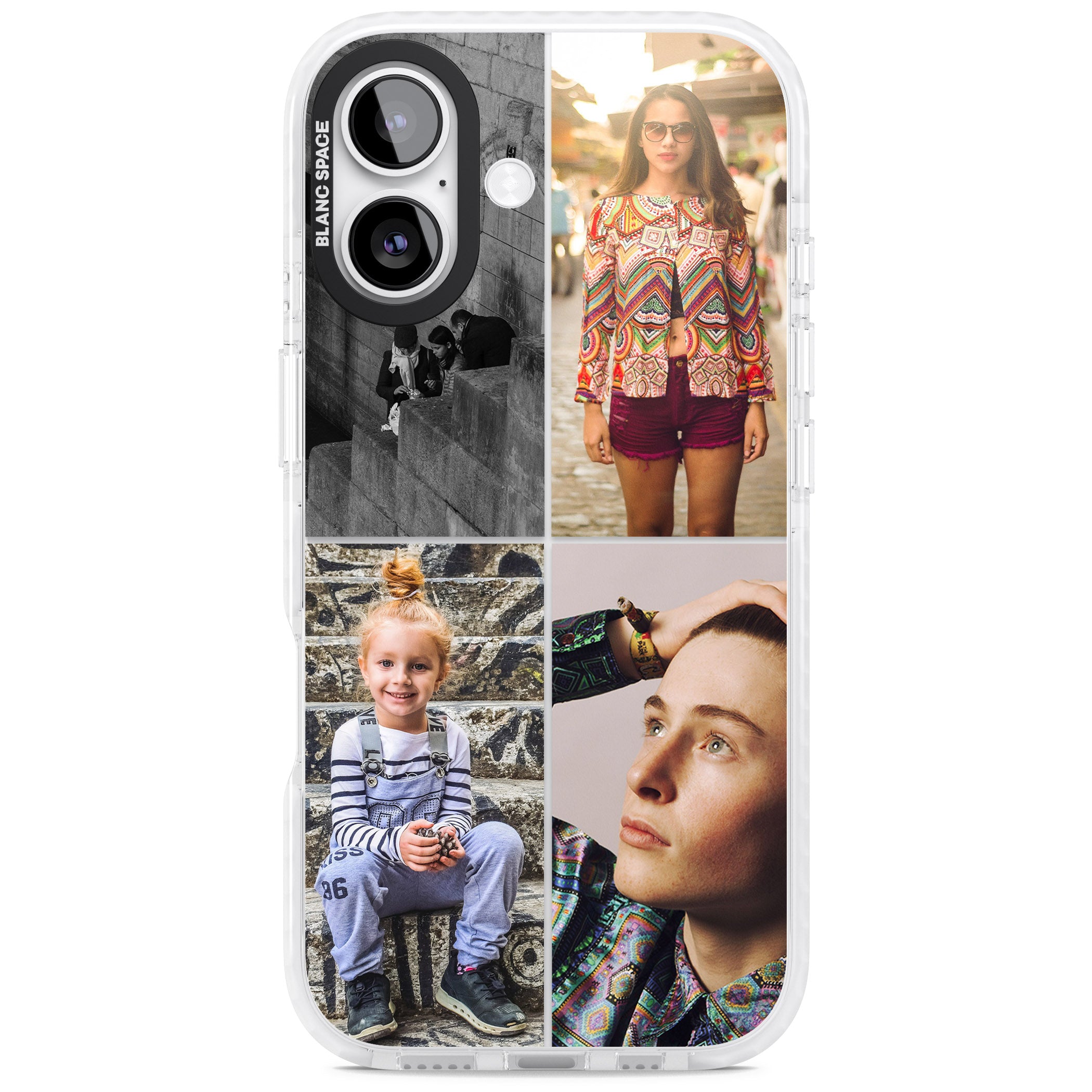Personalised 4 Photo Grid iPhone 17 Impact Clear Phone Case