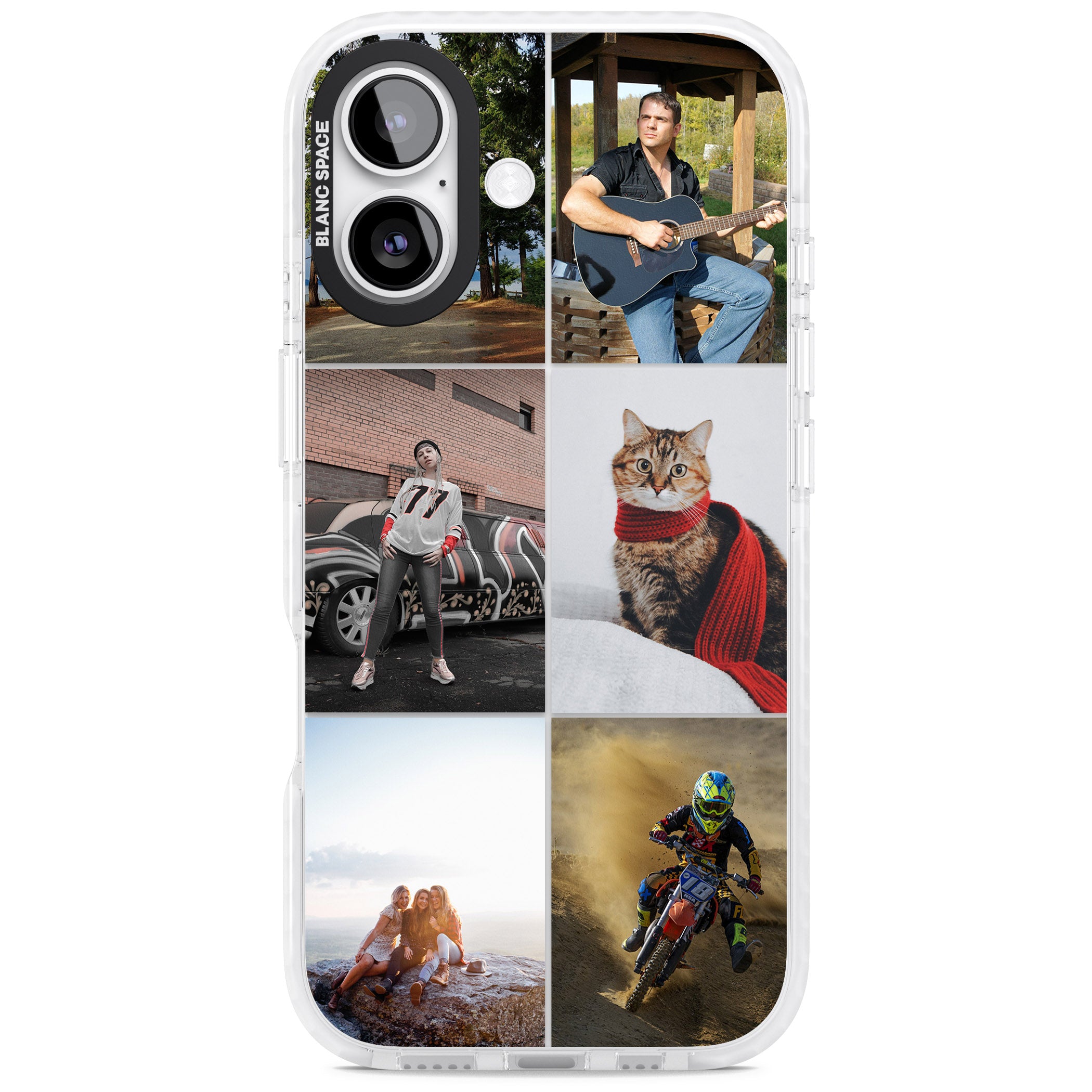 Personalised 6 Photo Grid iPhone 17 Impact Clear Phone Case