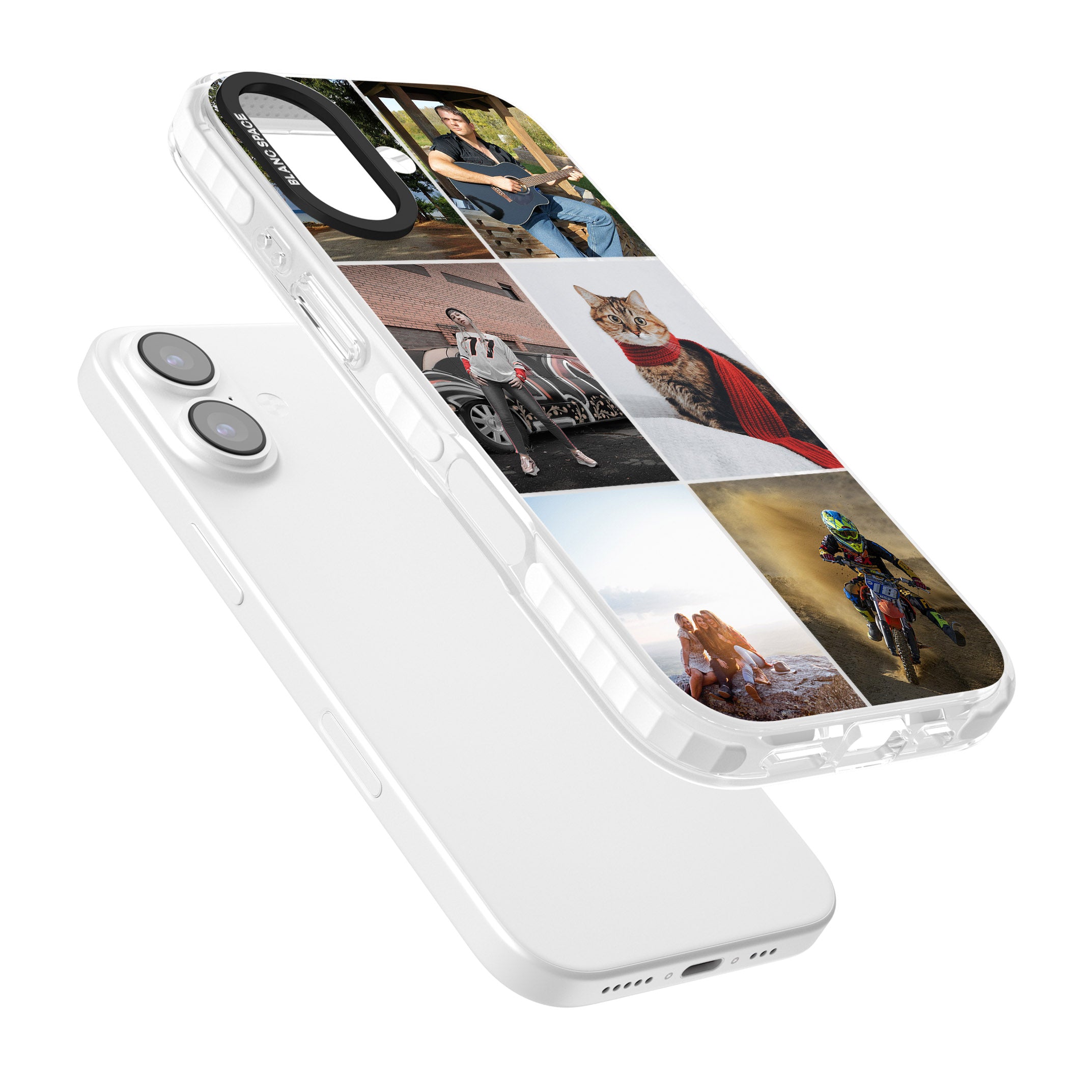 Personalised 6 Photo Grid iPhone 17 Impact Clear Phone Case Colours