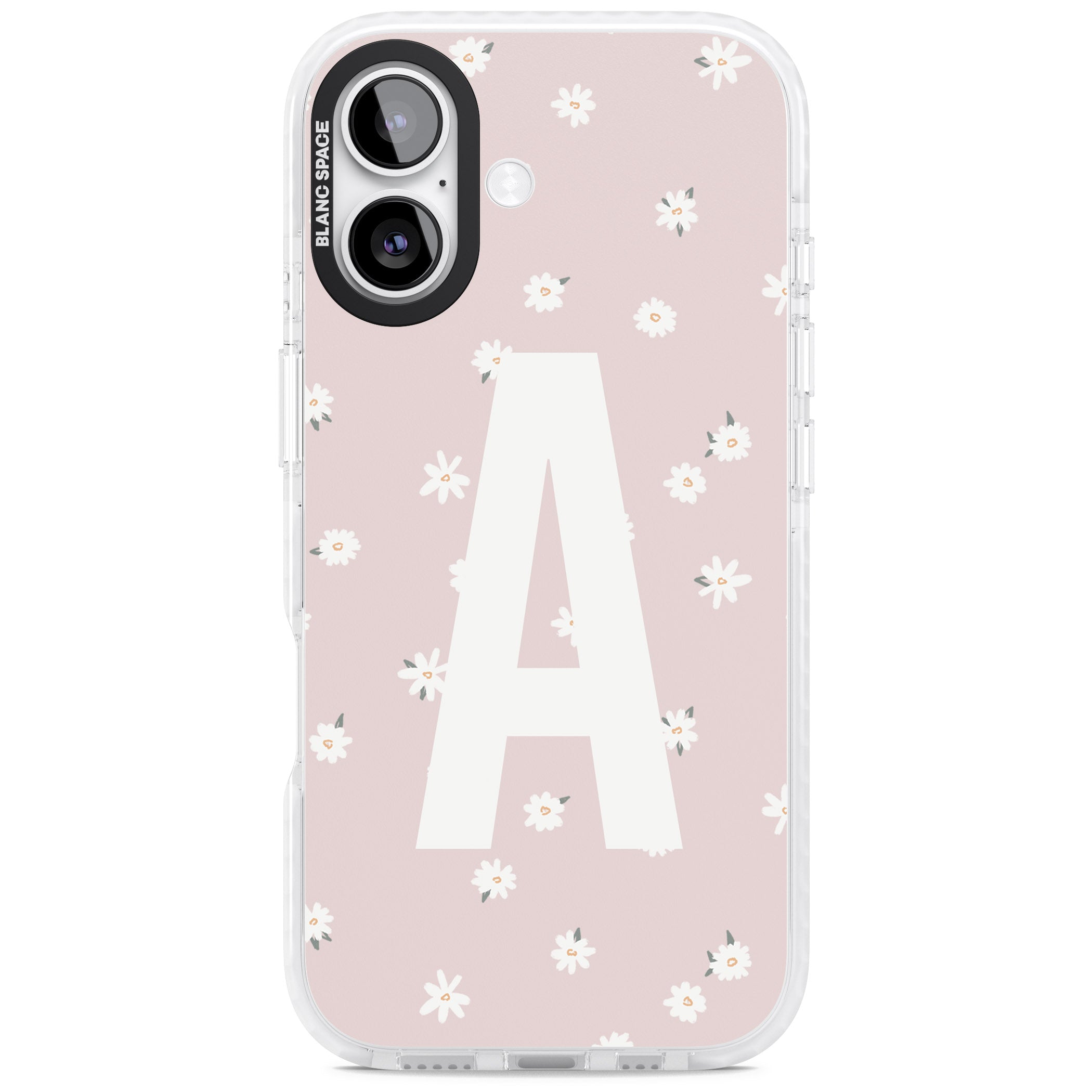 Personalised Pink Daisy Initial iPhone 17 Impact Clear Phone Case