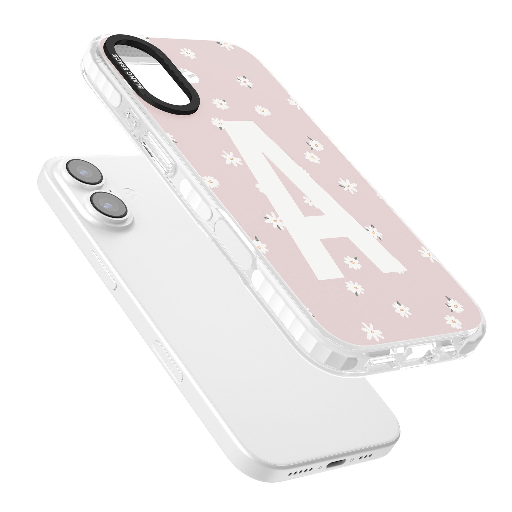 Personalised Pink Daisy Initial iPhone 17 Impact Clear Phone Case Colours