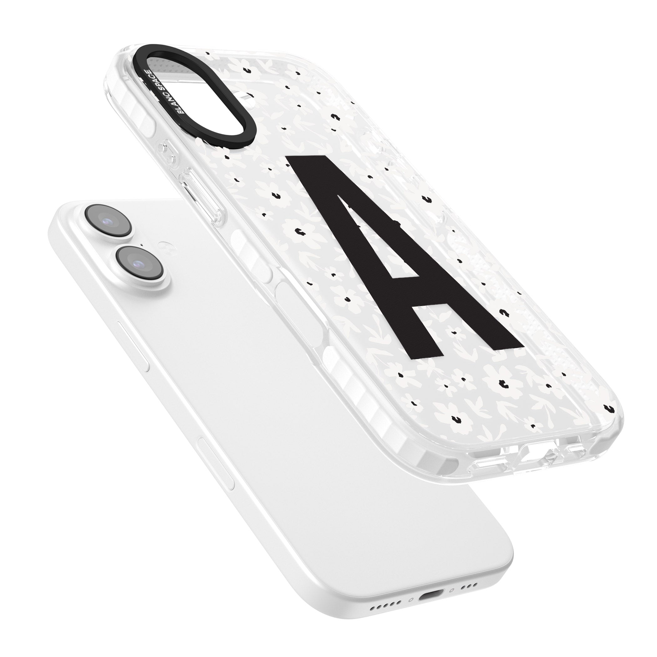 Personalised Bold Initial Floral iPhone 17 Impact Clear Phone Case Colours