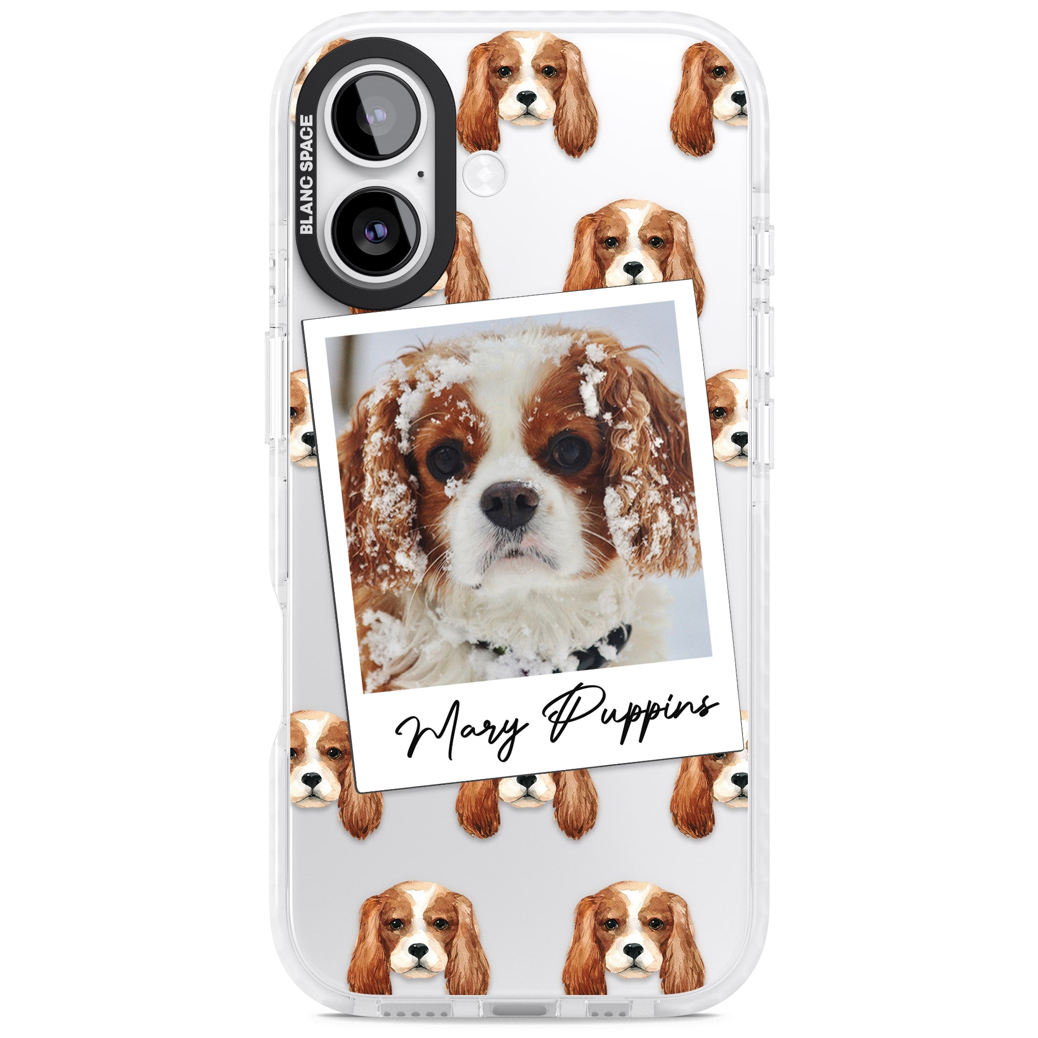 Personalised Cavalier King Charles Instant Camera Photo iPhone 17 Impact Clear Phone Case