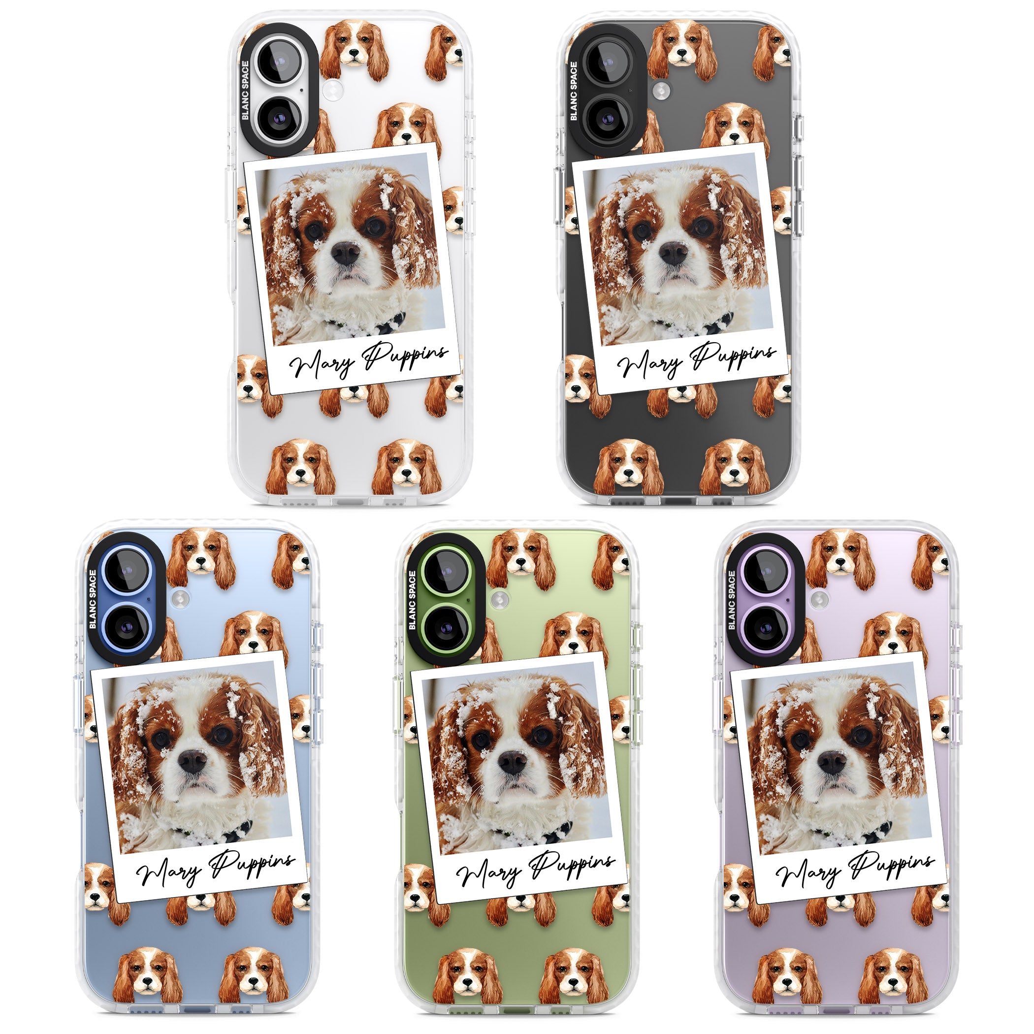 Personalised Cavalier King Charles Instant Camera Photo iPhone 17 Impact Clear Phone Case APT Impact Protection