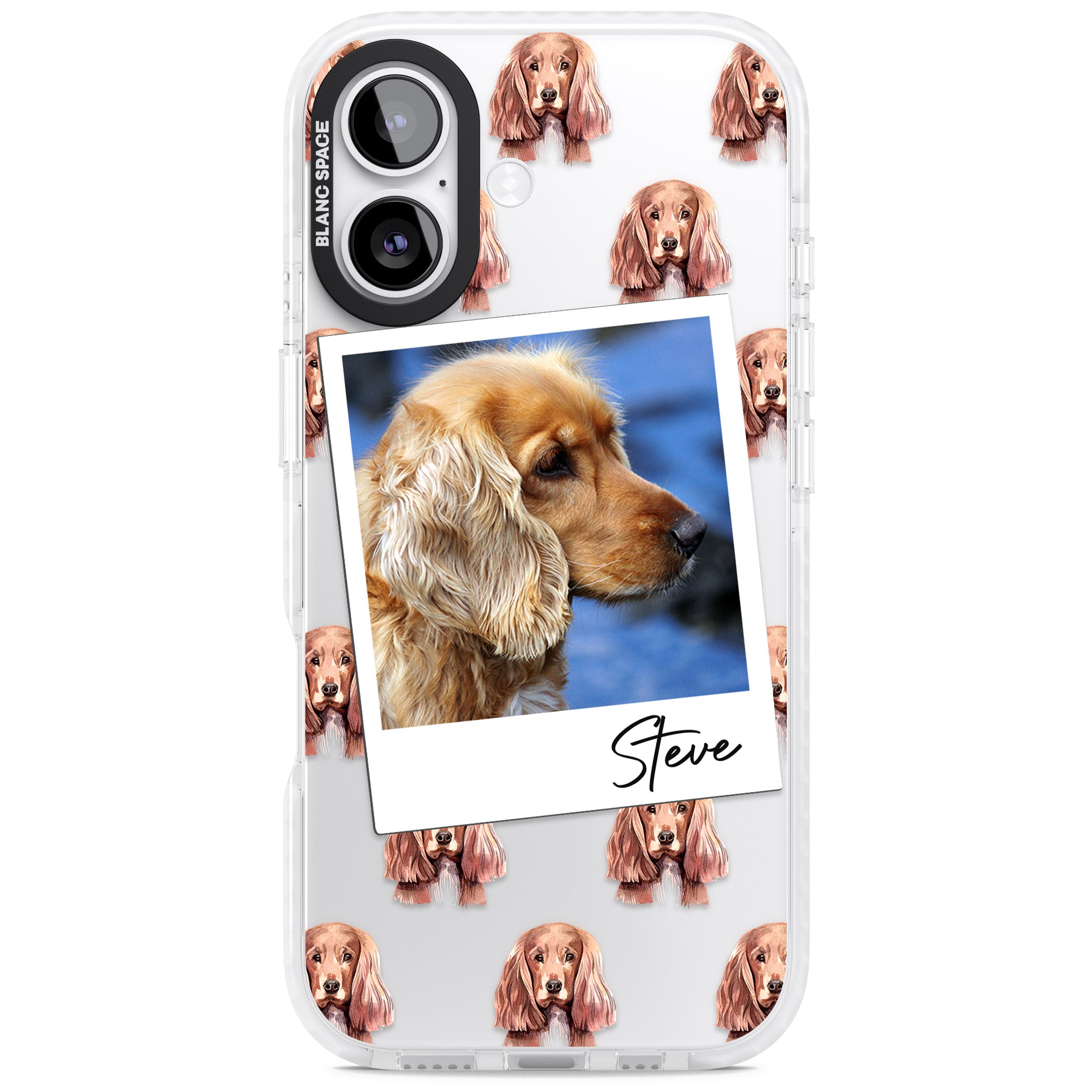 Personalised Cocker Spaniel Instant Camera Photo iPhone 17 Impact Clear Phone Case