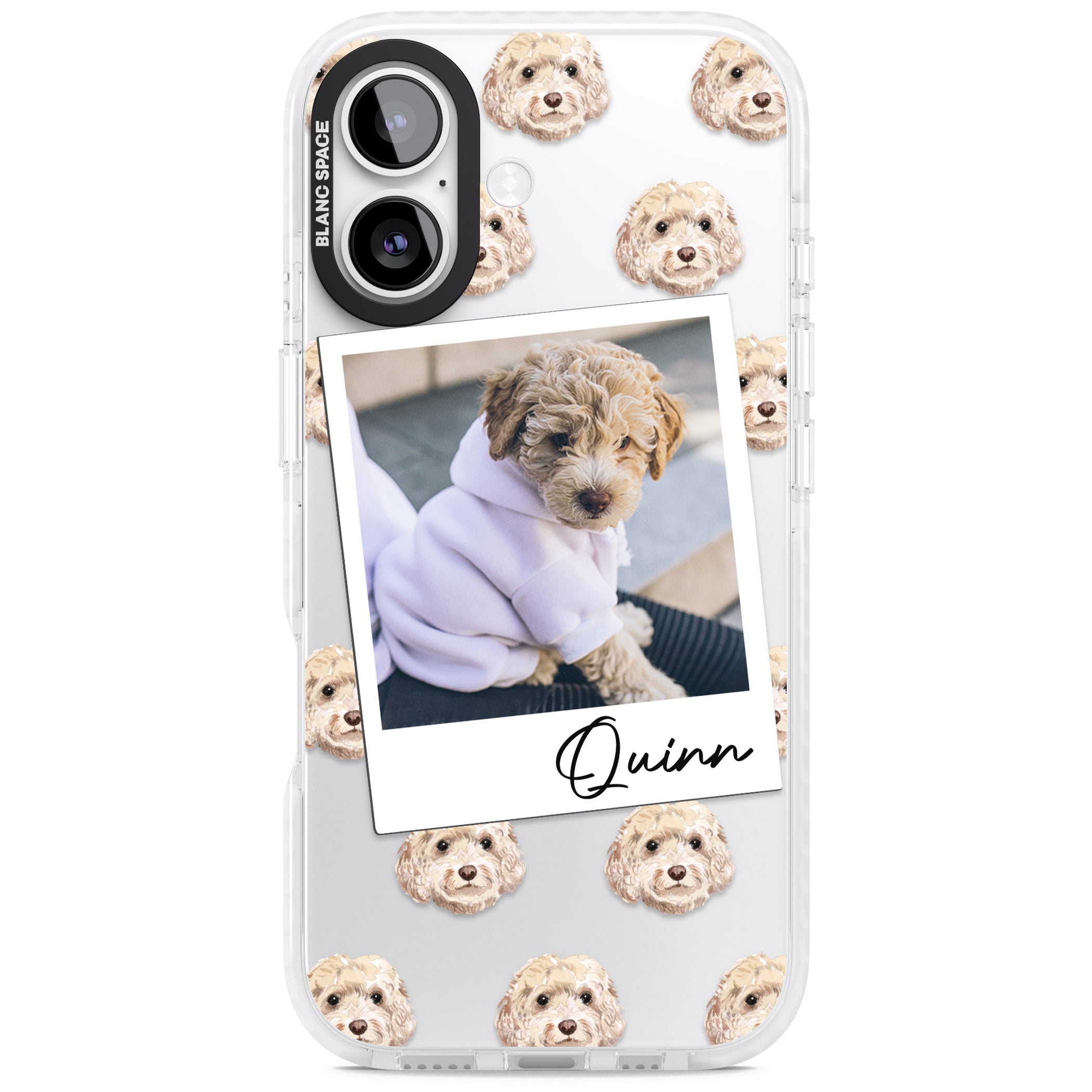 Personalised Cream Cockapoo Instant Camera Photo iPhone 17 Impact Clear Phone Case