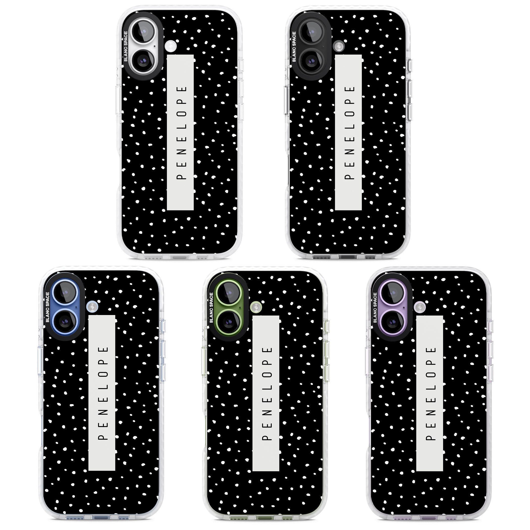 Personalised Black Dots iPhone 17 Impact Clear Phone Case APT Impact Protection