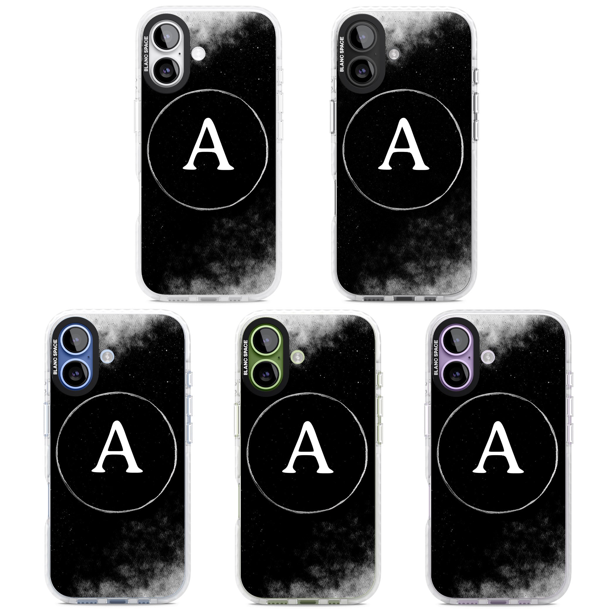 Personalised Monochrome Cosmic Monogram iPhone 17 Impact Clear Phone Case APT Impact Protection