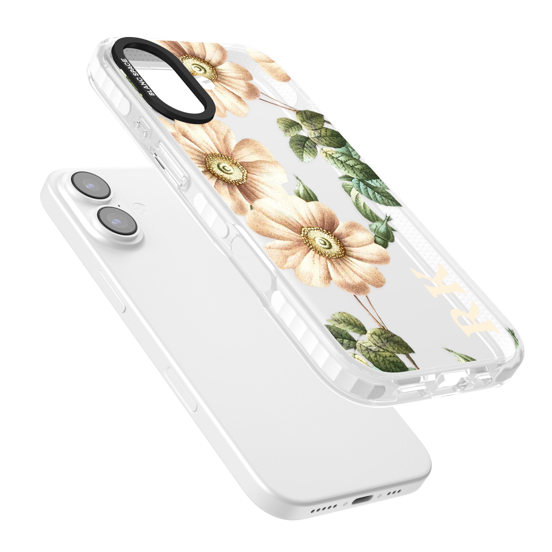 Personalised Vintage Floral Anemone iPhone 17 Impact Clear Phone Case Colours