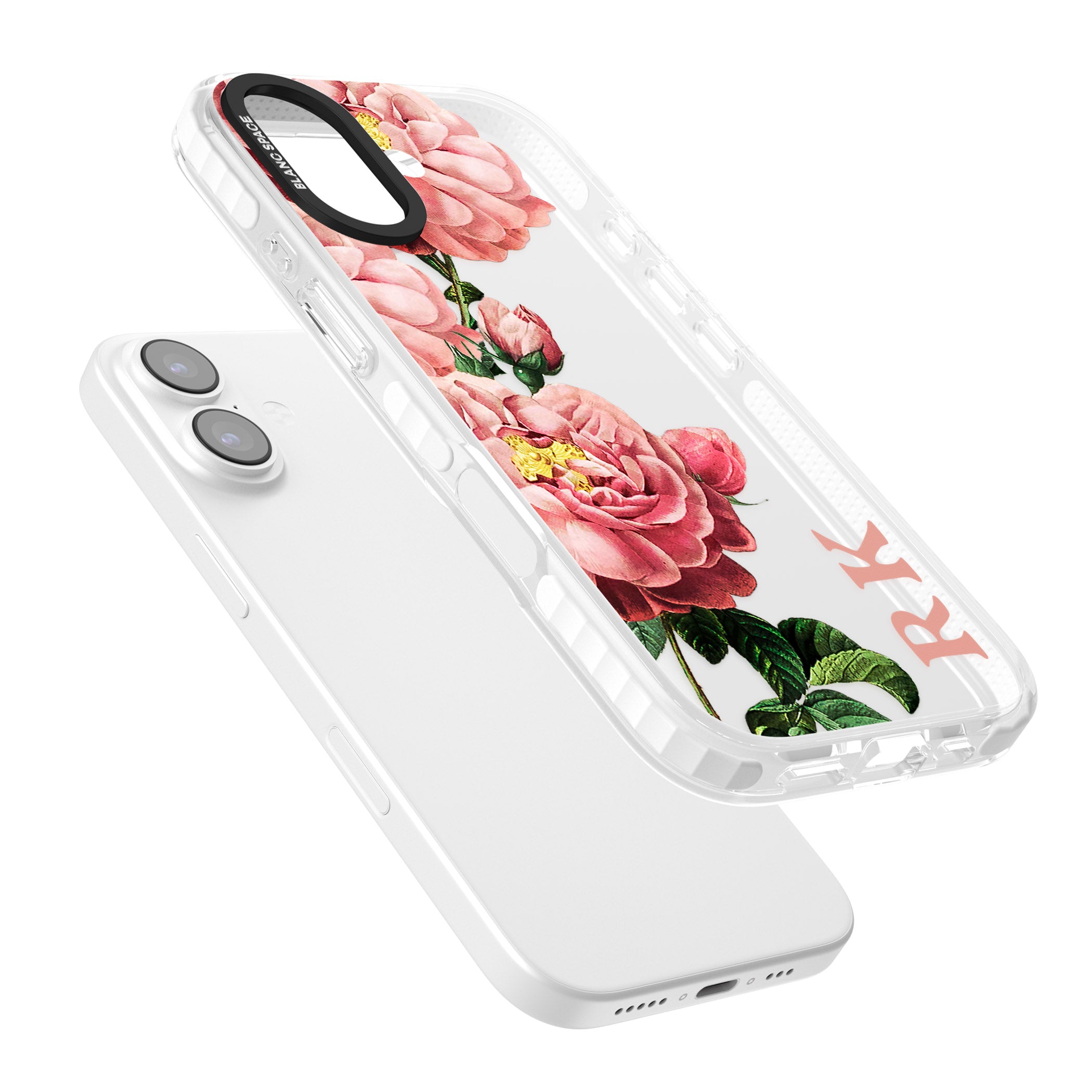Personalised Vintage Floral Peonies iPhone 17 Impact Clear Phone Case Colours
