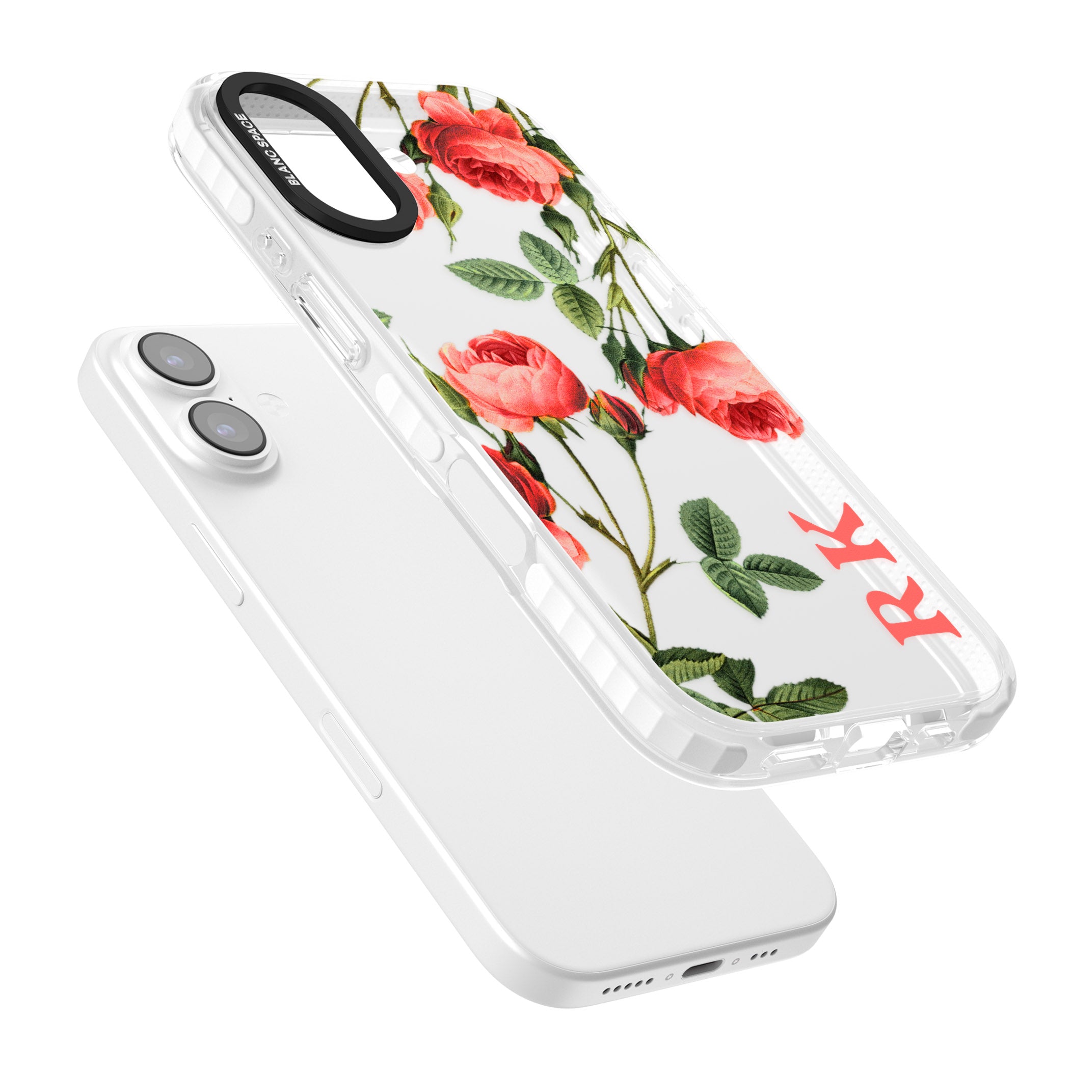 Personalised Vintage Floral Rose iPhone 17 Impact Clear Phone Case Colours