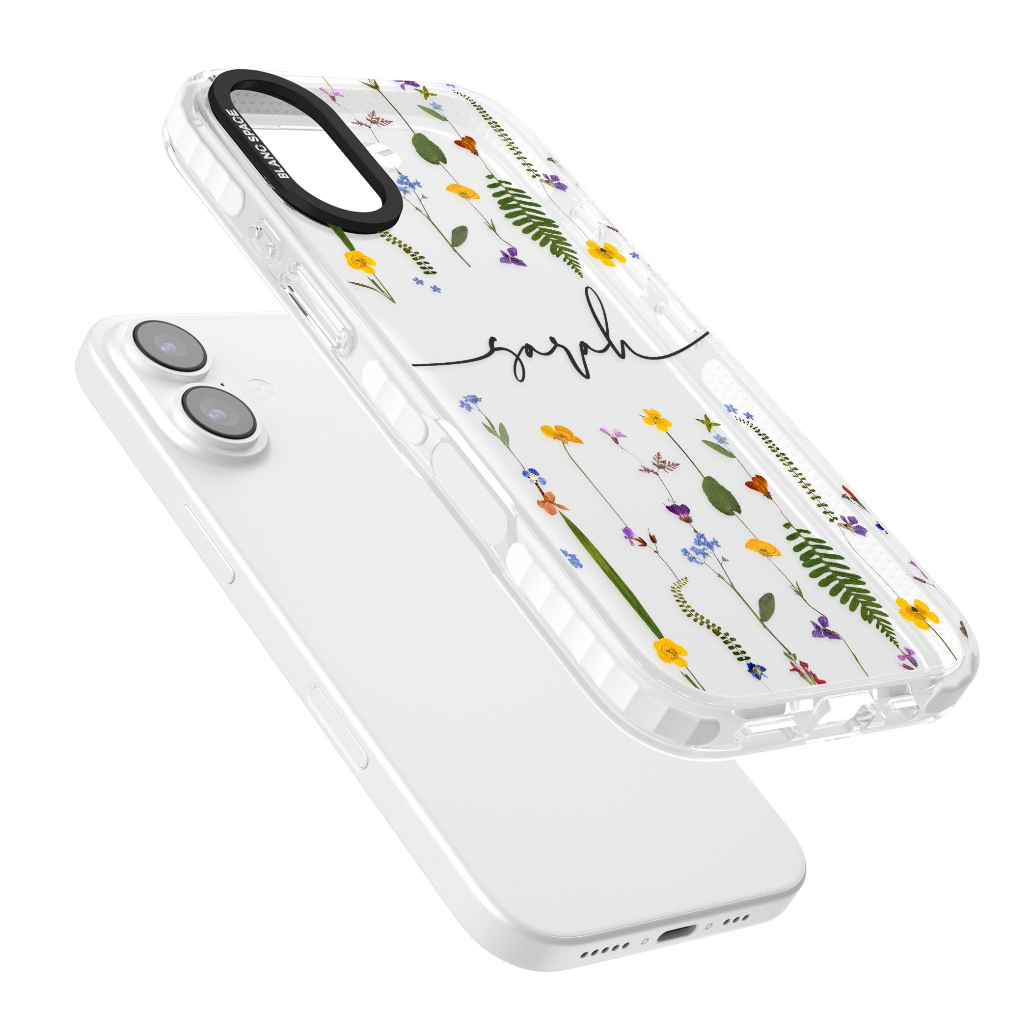 Personalised Wildflower Chain iPhone 17 Impact Clear Phone Case Colours